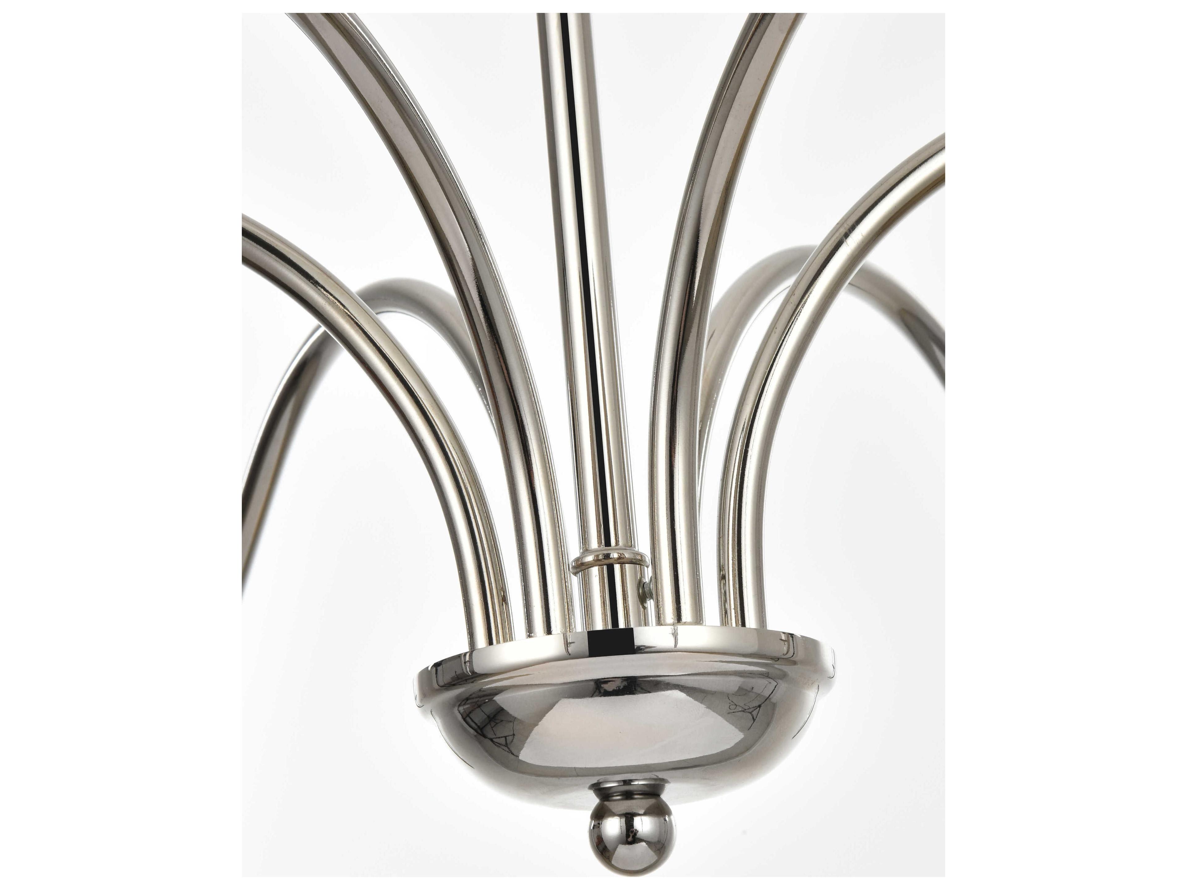 Elegant Lighting Rohan 6-Light Polished Nickel Candelabra Chandelier