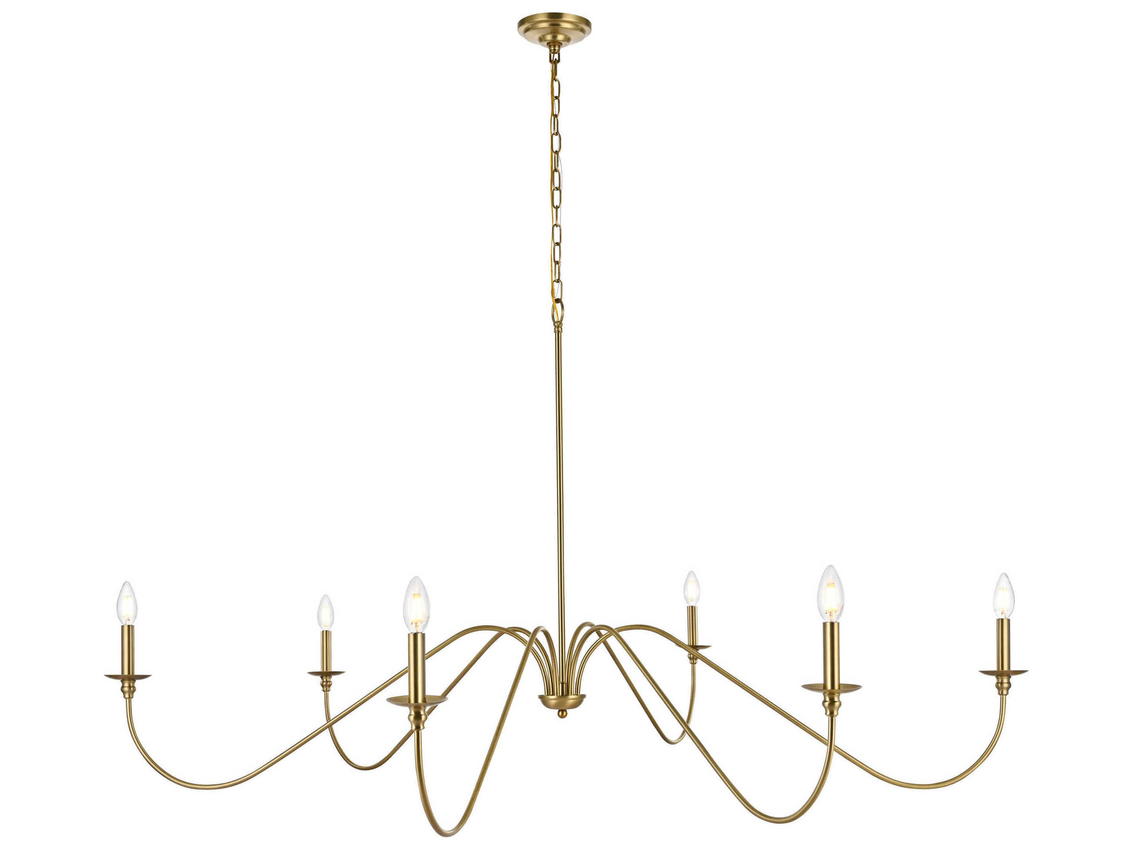 Rohan 6-Light Satin Gold Candelabra Chandelier