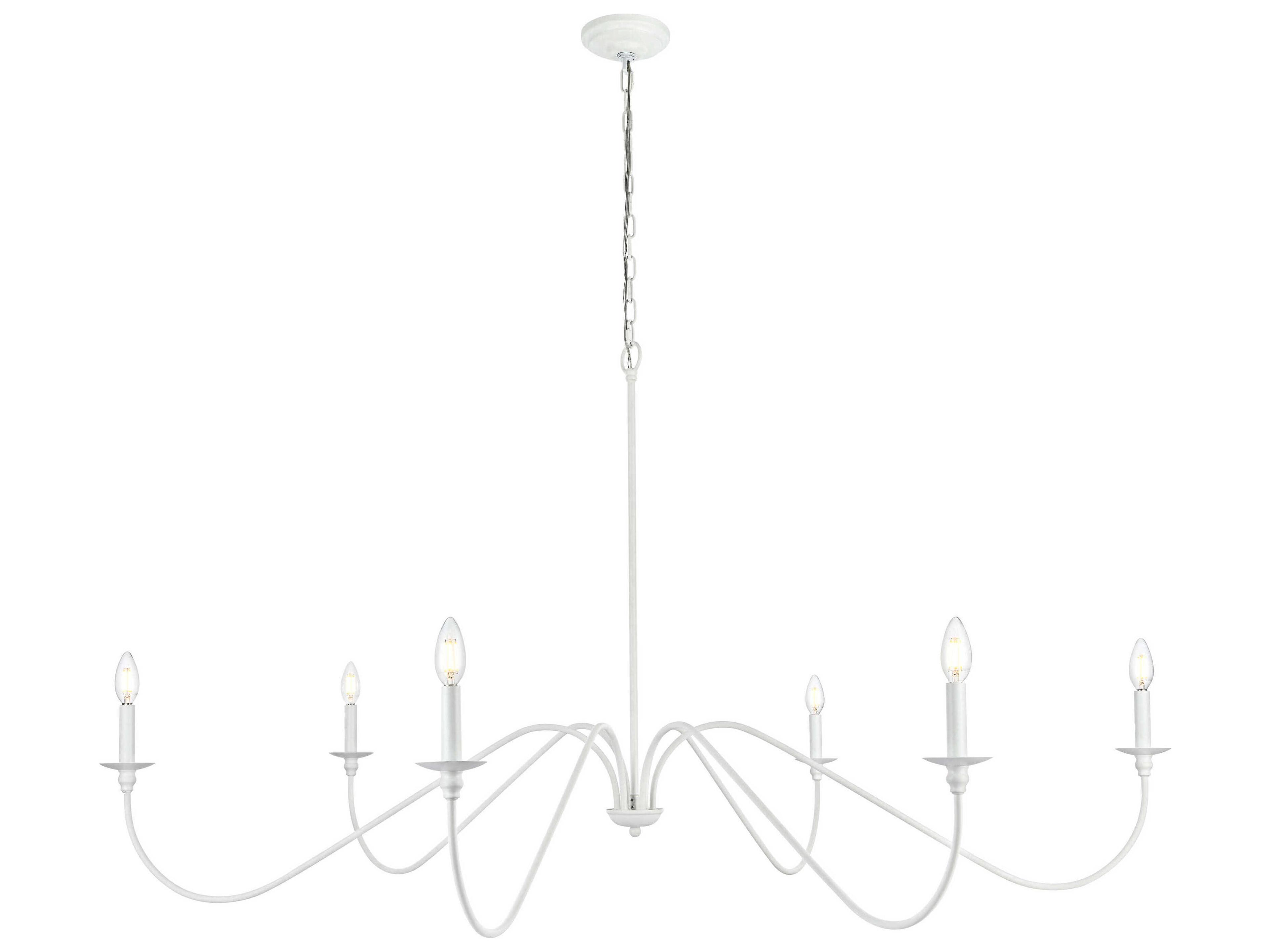 Rohan 6-Light White Candelabra Chandelier