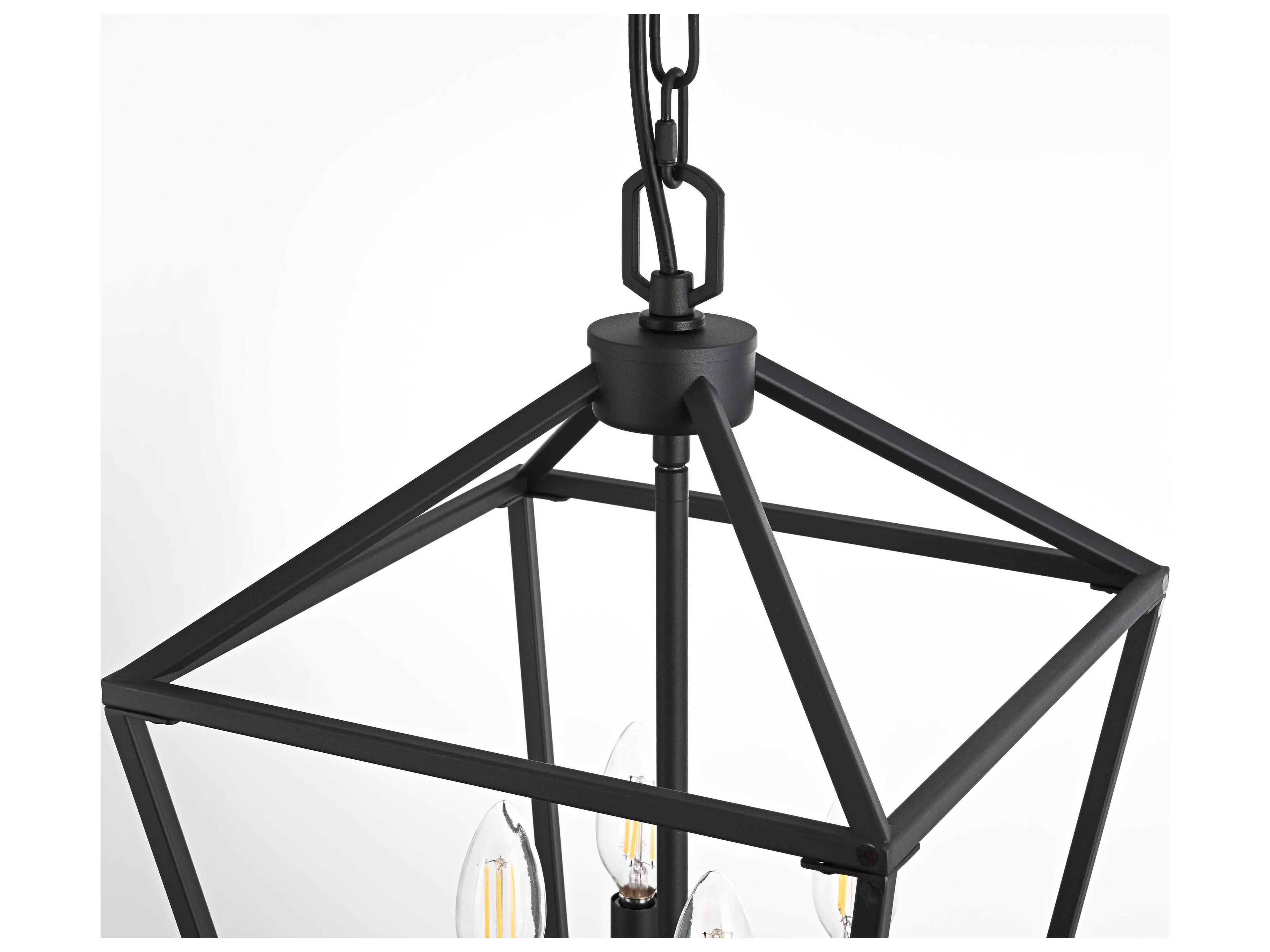 Elegant Lighting Gage 4-Light Black Lantern Mini Pendant