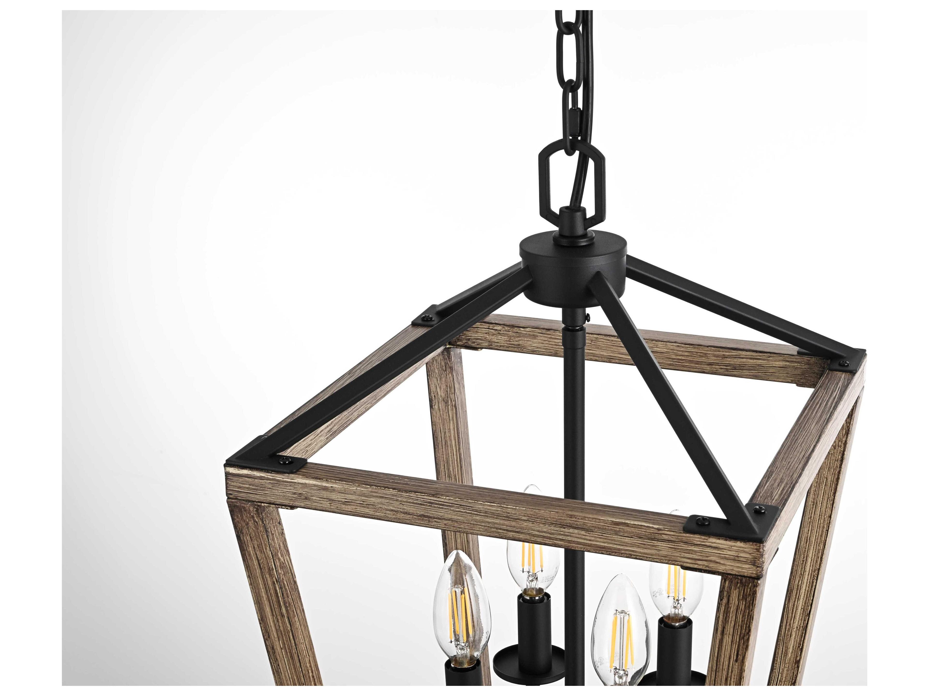 Elegant Lighting Gage 4-Light Brown Black Lantern Mini Pendant