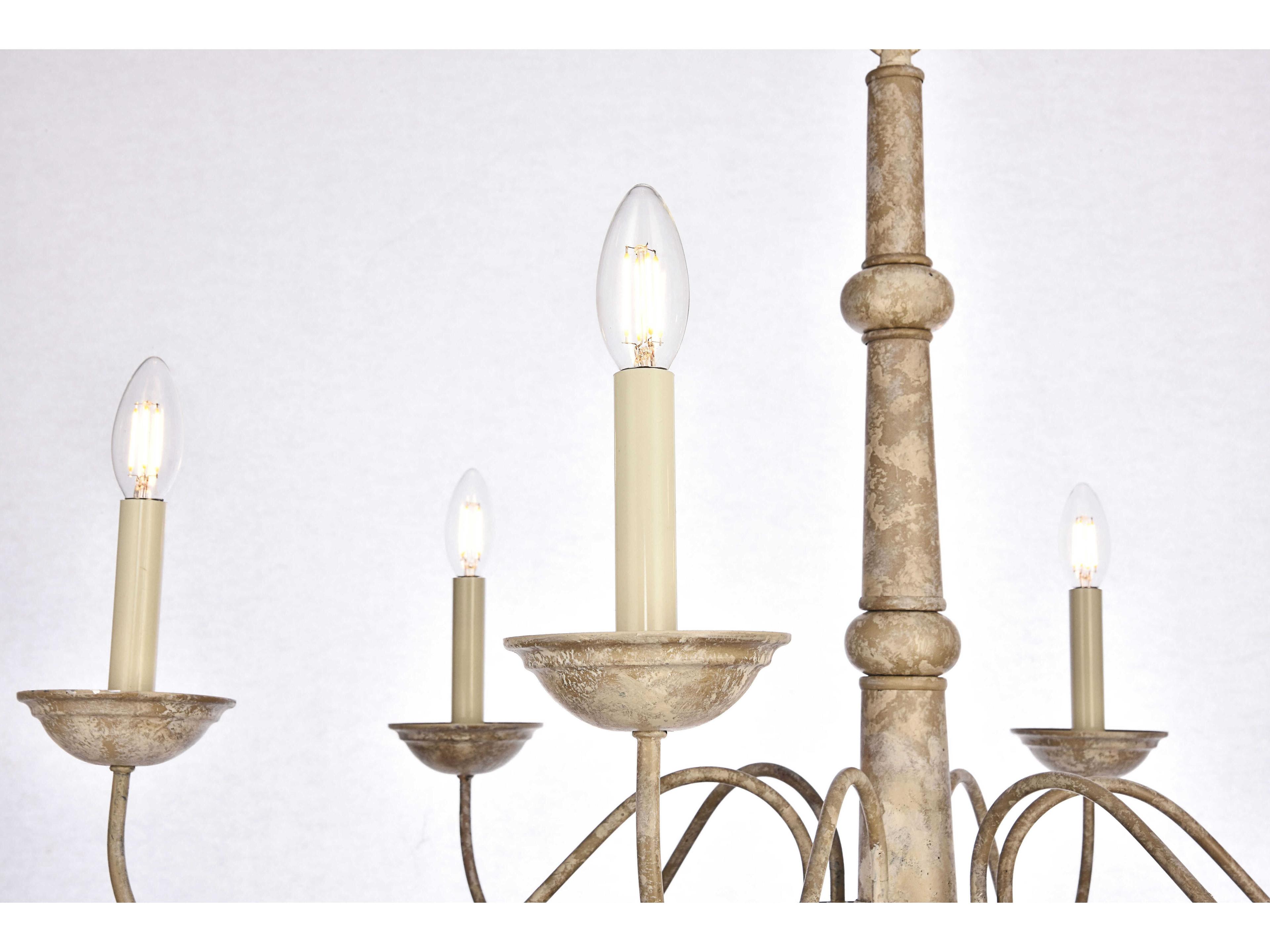 Elegant Lighting Merritt 6-Light Weathered Dove Brown Chandelier