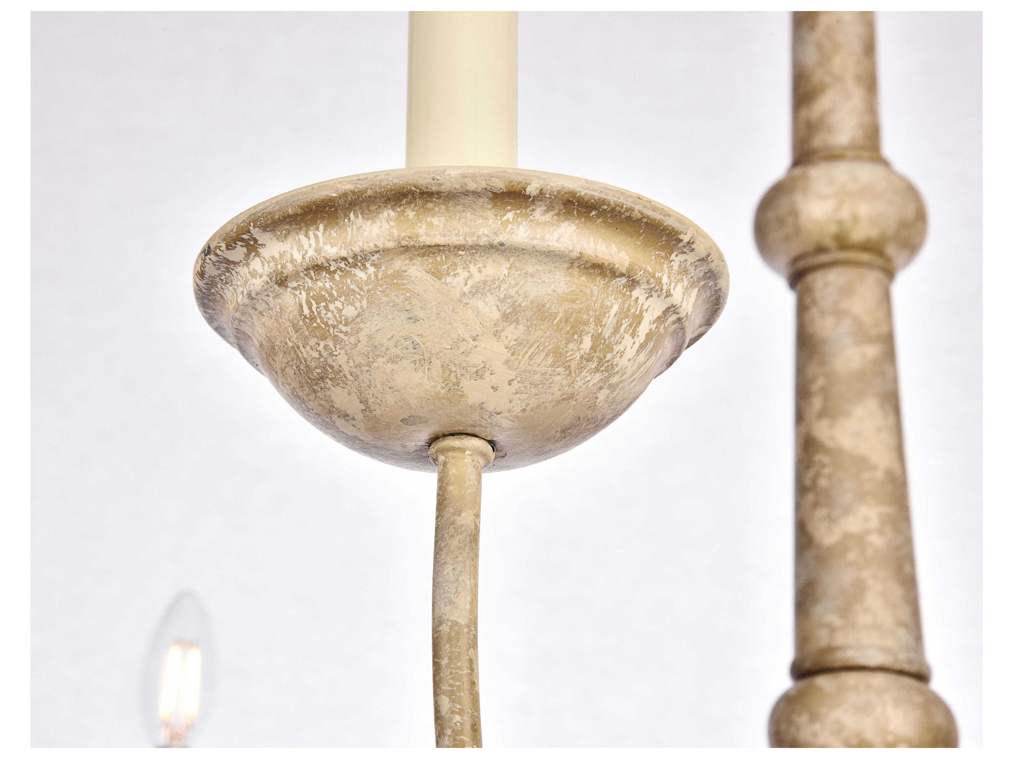 Elegant Lighting Merritt 6-Light Weathered Dove Brown Chandelier