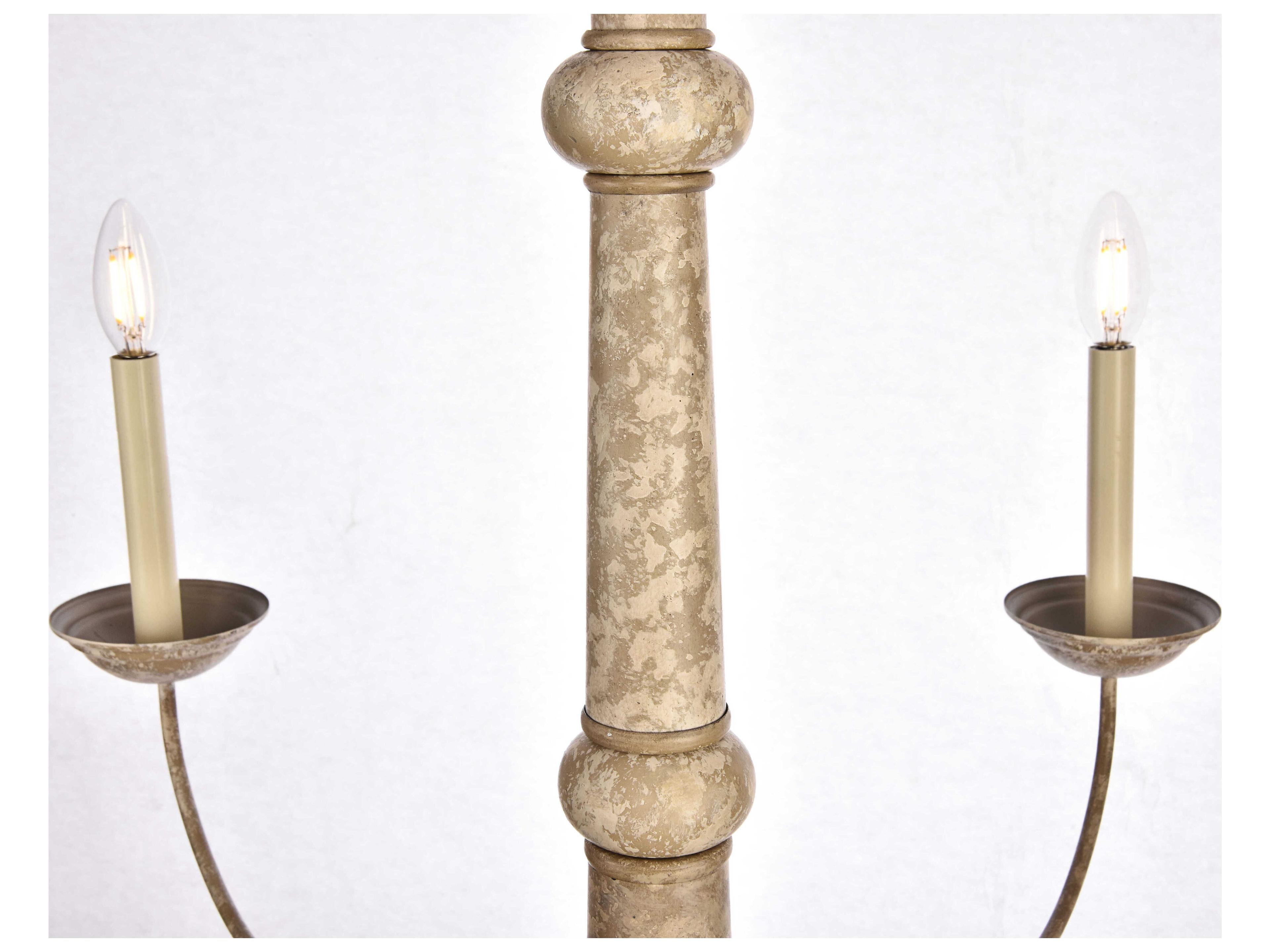 Elegant Lighting Merritt 6-Light Weathered Dove Brown Chandelier