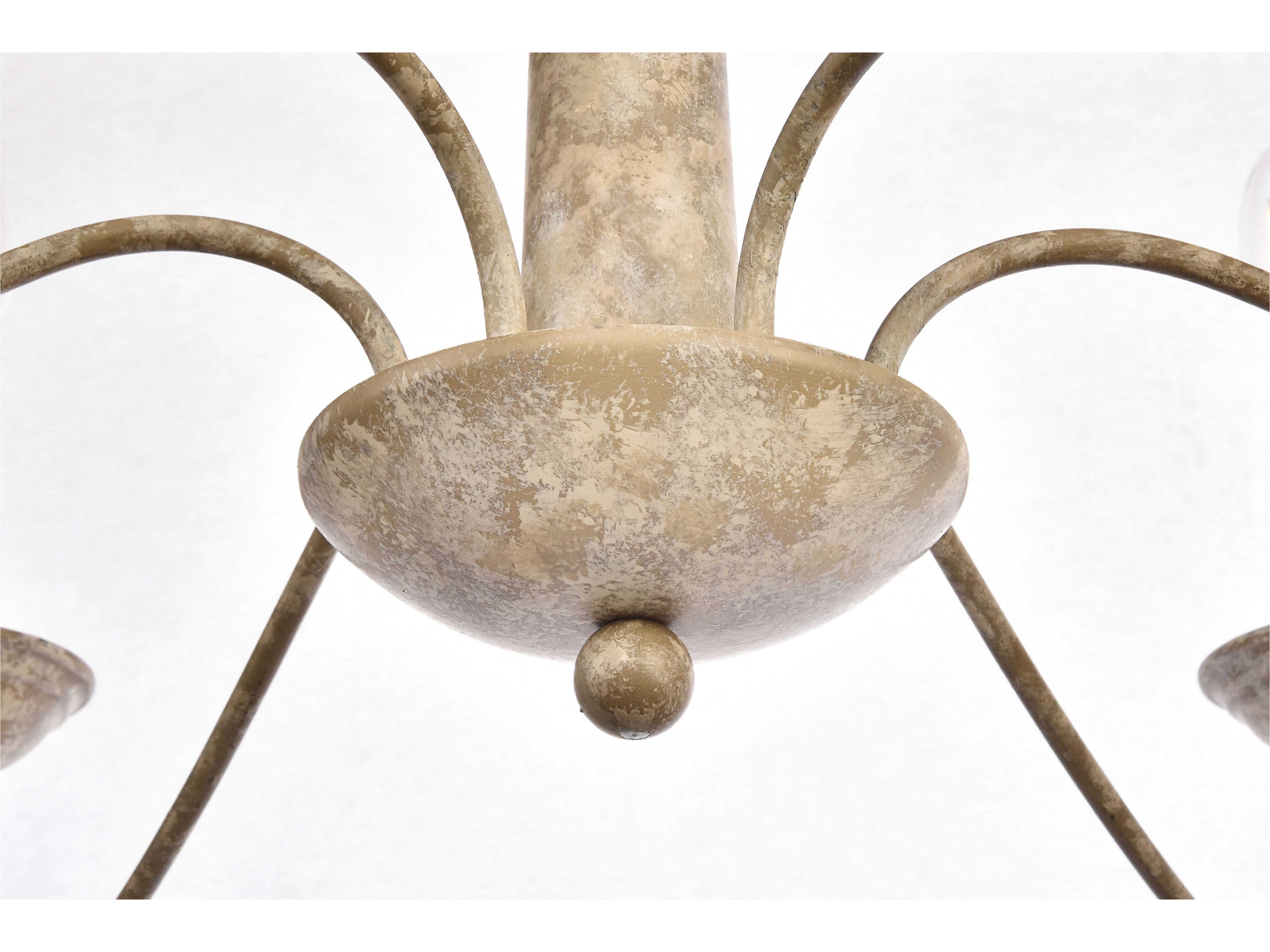 Elegant Lighting Merritt 6-Light Weathered Dove Brown Chandelier