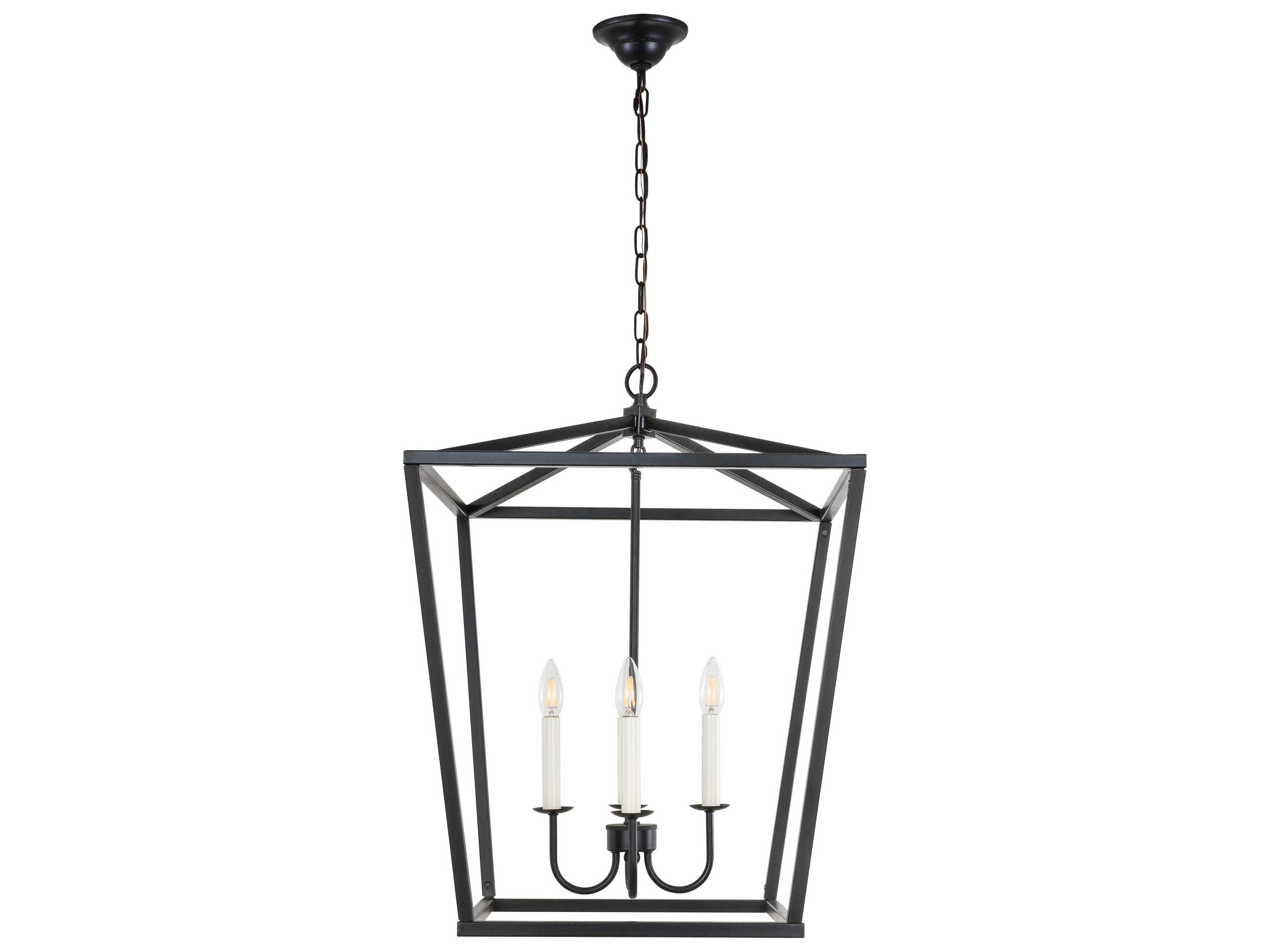 Elegant Lighting Maddox 4-Light Black LED Chandelier