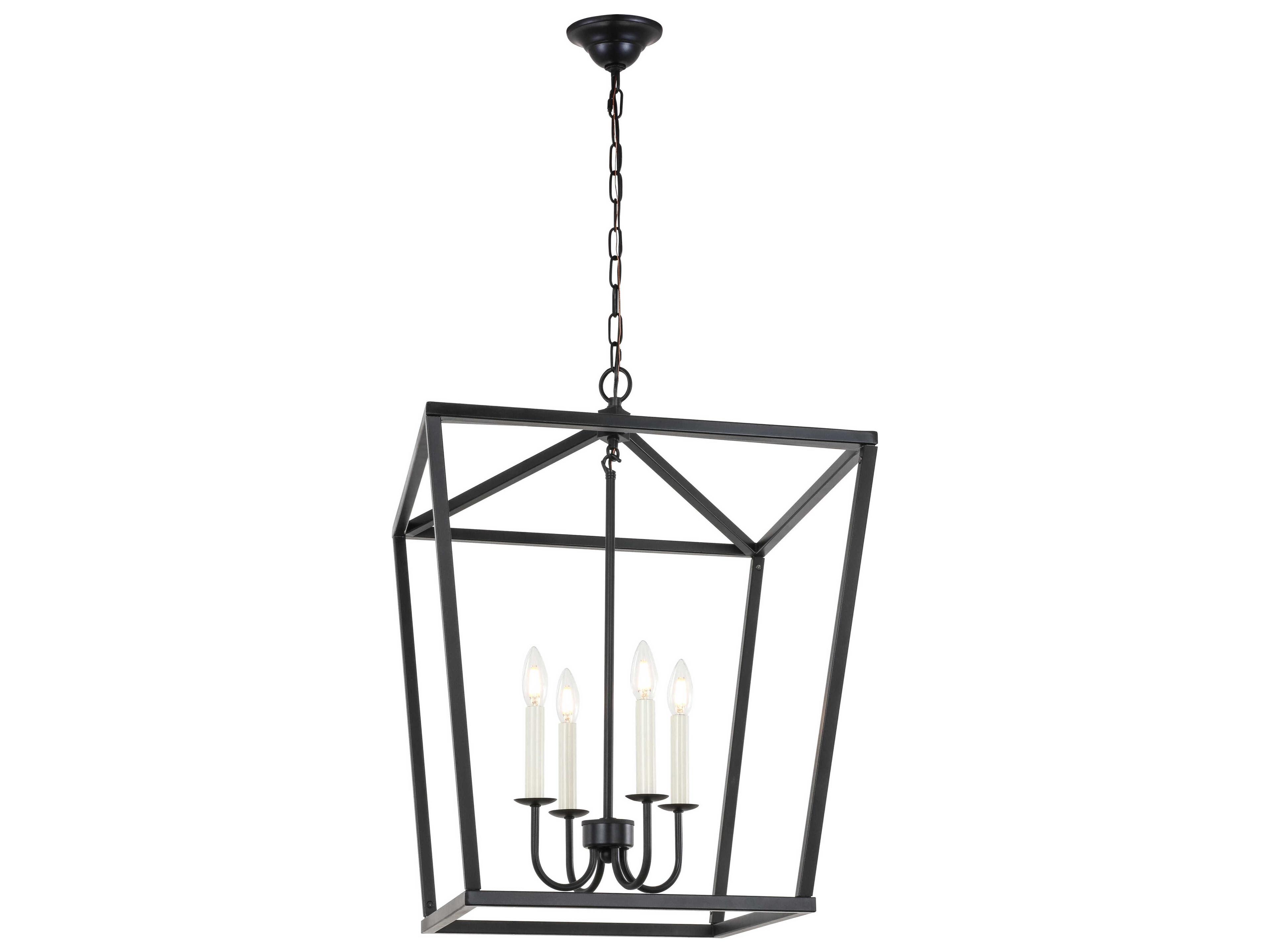 Elegant Lighting Maddox 4-Light Black LED Chandelier