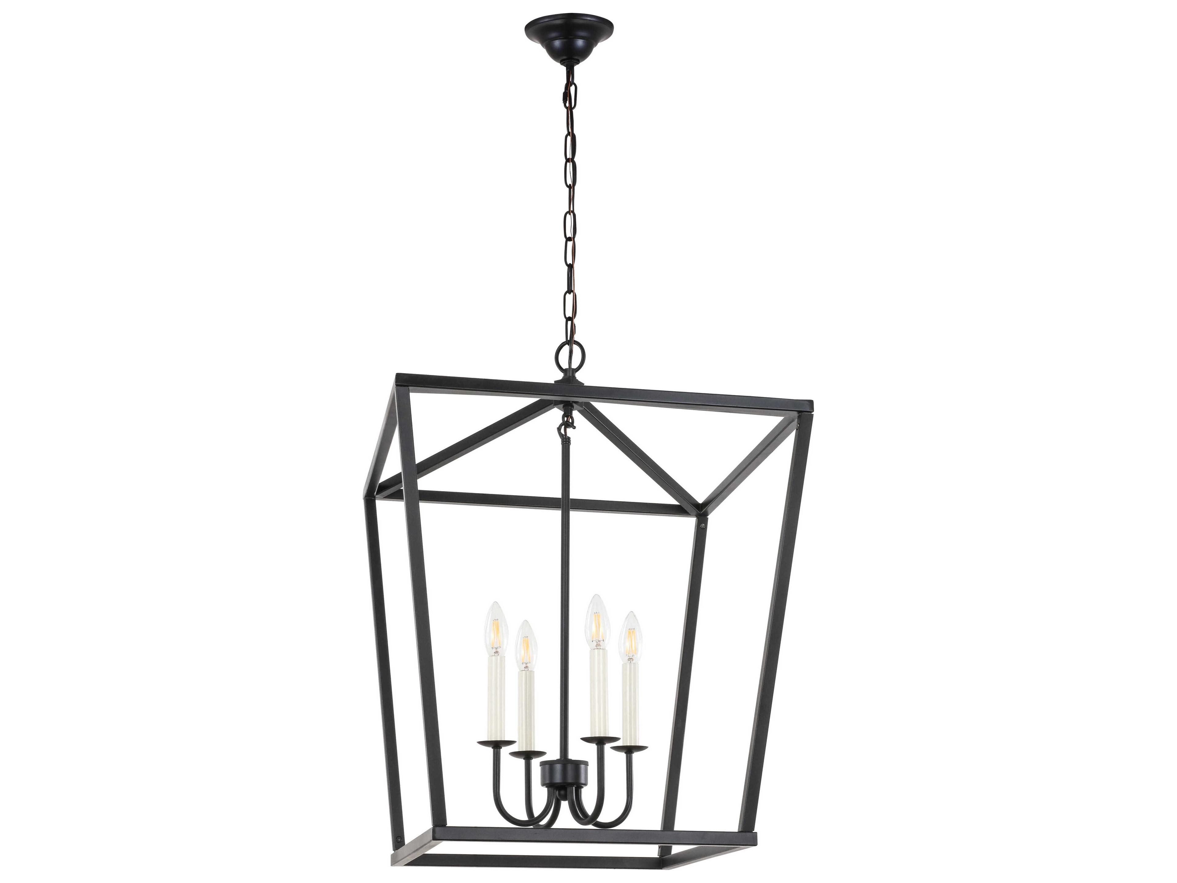 Elegant Lighting Maddox 4-Light Black LED Chandelier