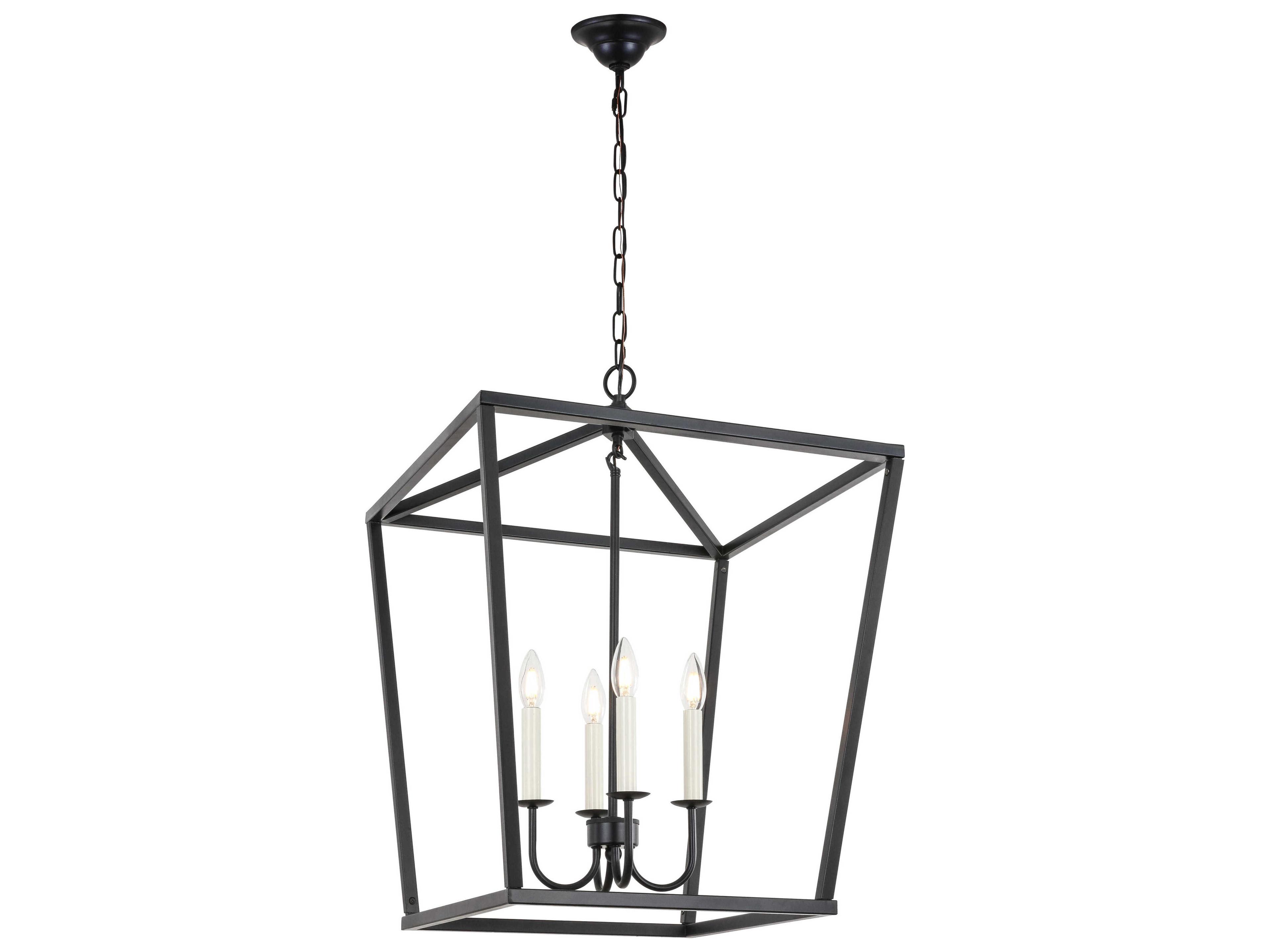 Elegant Lighting Maddox 4-Light Black LED Chandelier