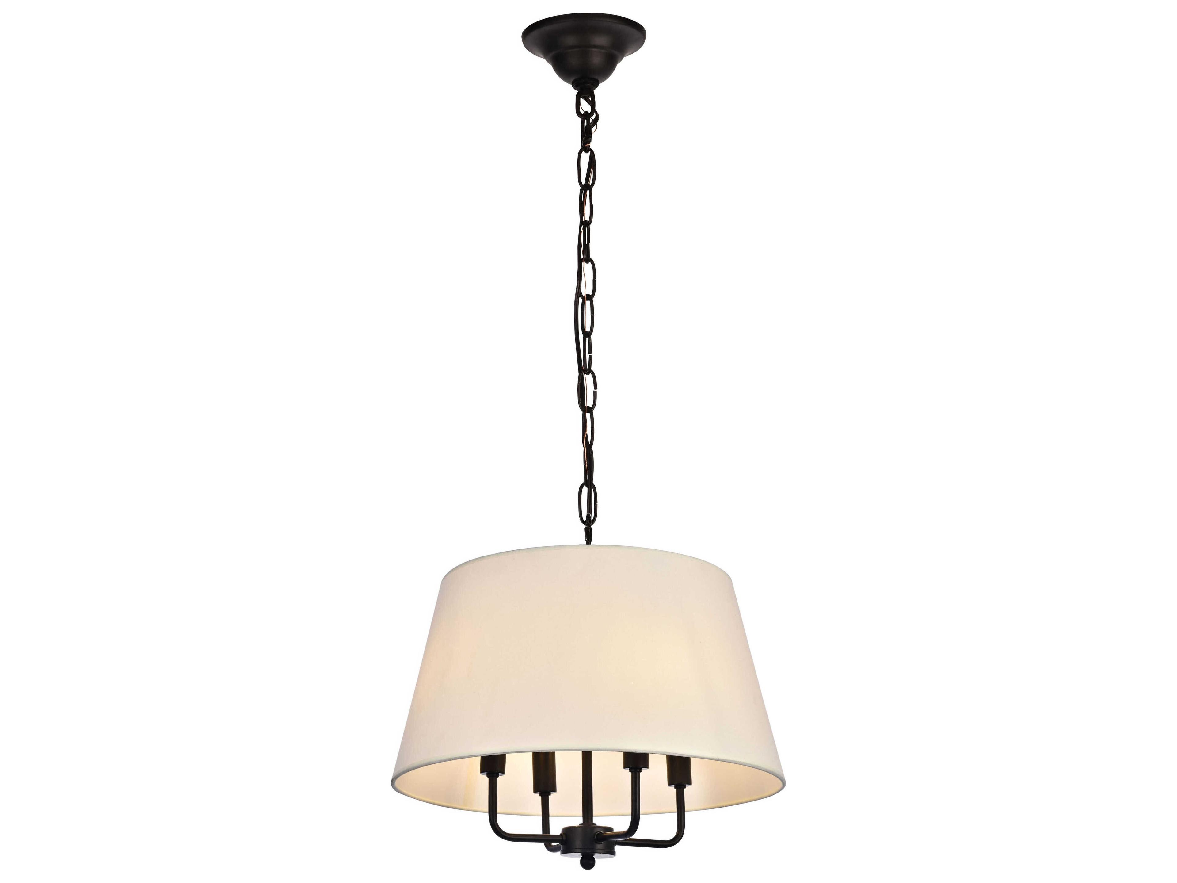 Elegant Lighting Maple 4-Light Black Drum Chandelier