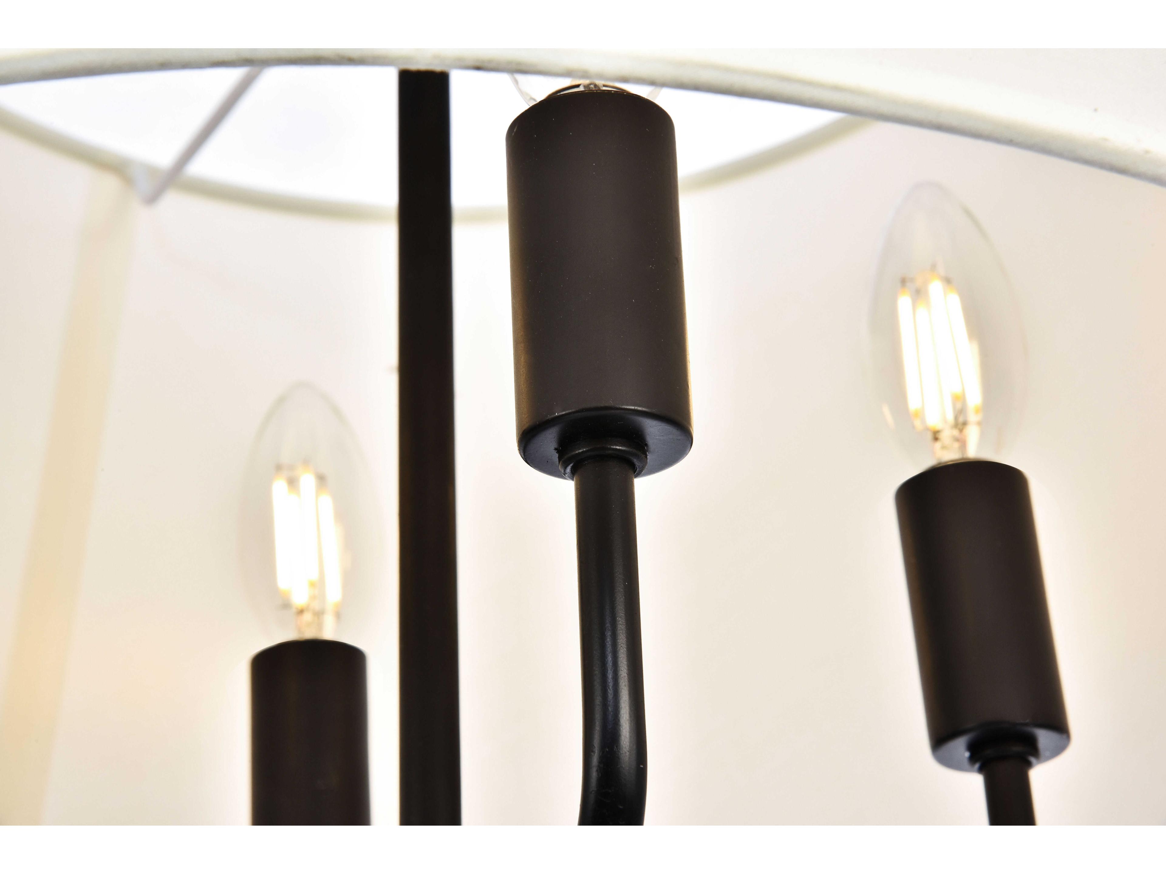 Elegant Lighting Maple 4-Light Black Drum Chandelier