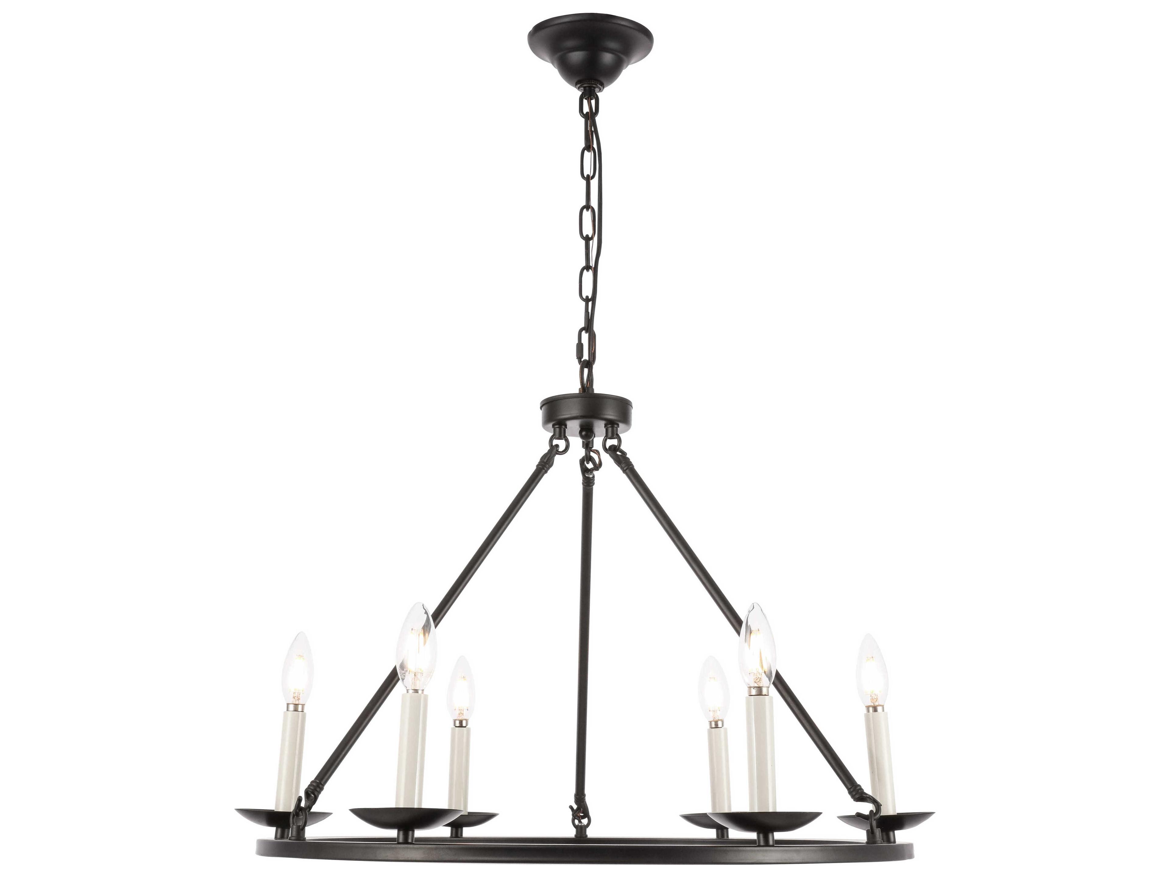 Elegant Lighting Maine 6-Light Black LED Chandelier