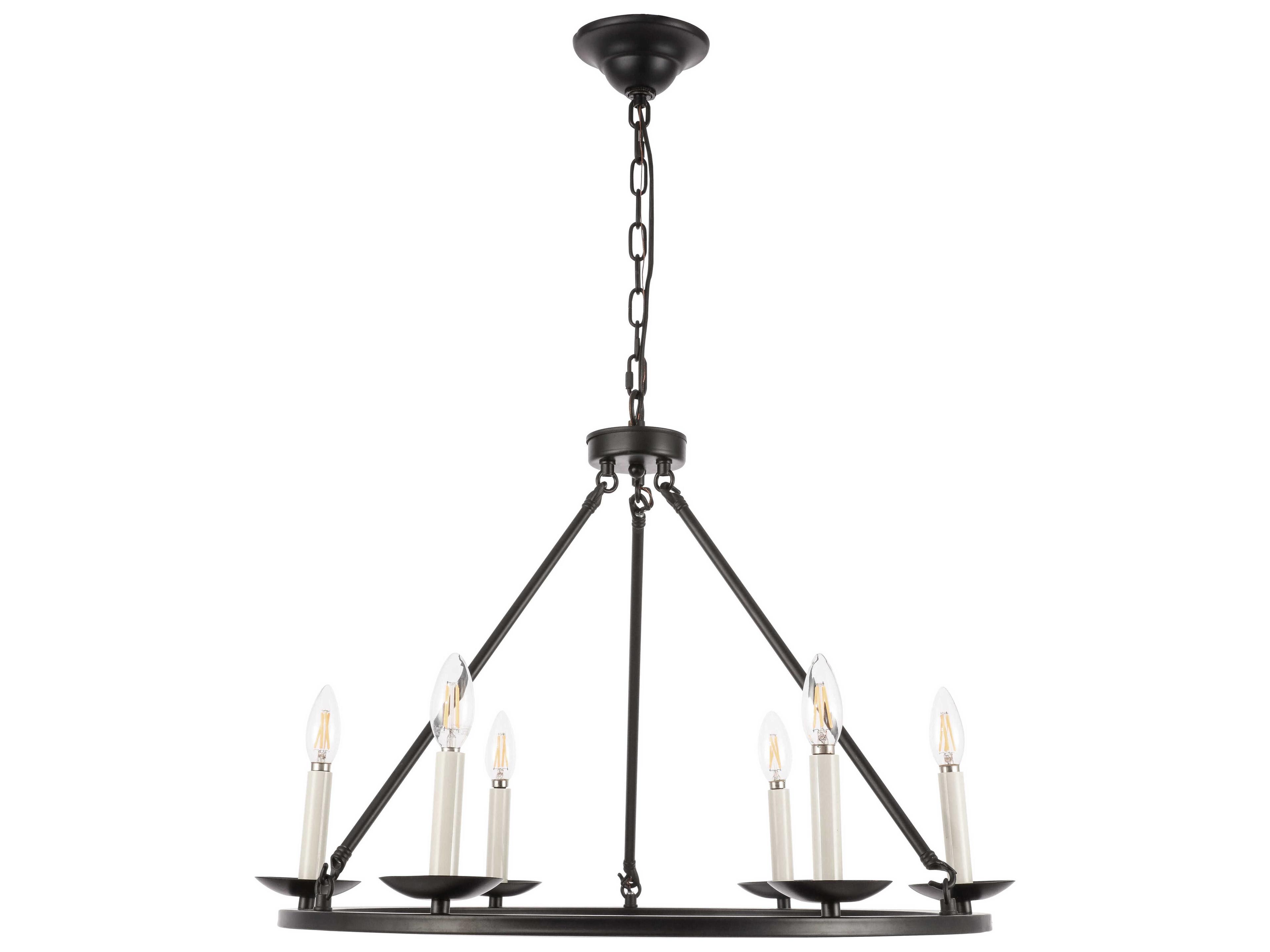Elegant Lighting Maine 6-Light Black LED Chandelier