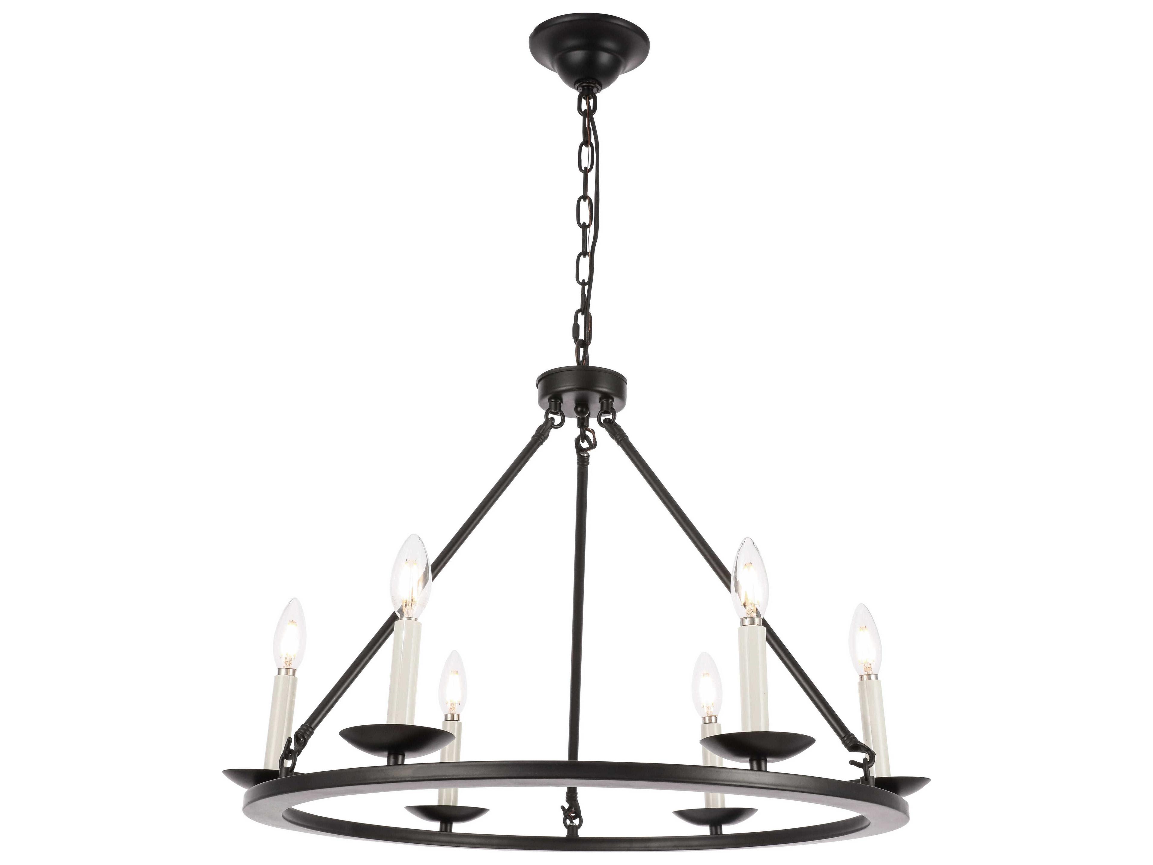 Elegant Lighting Maine 6-Light Black LED Chandelier