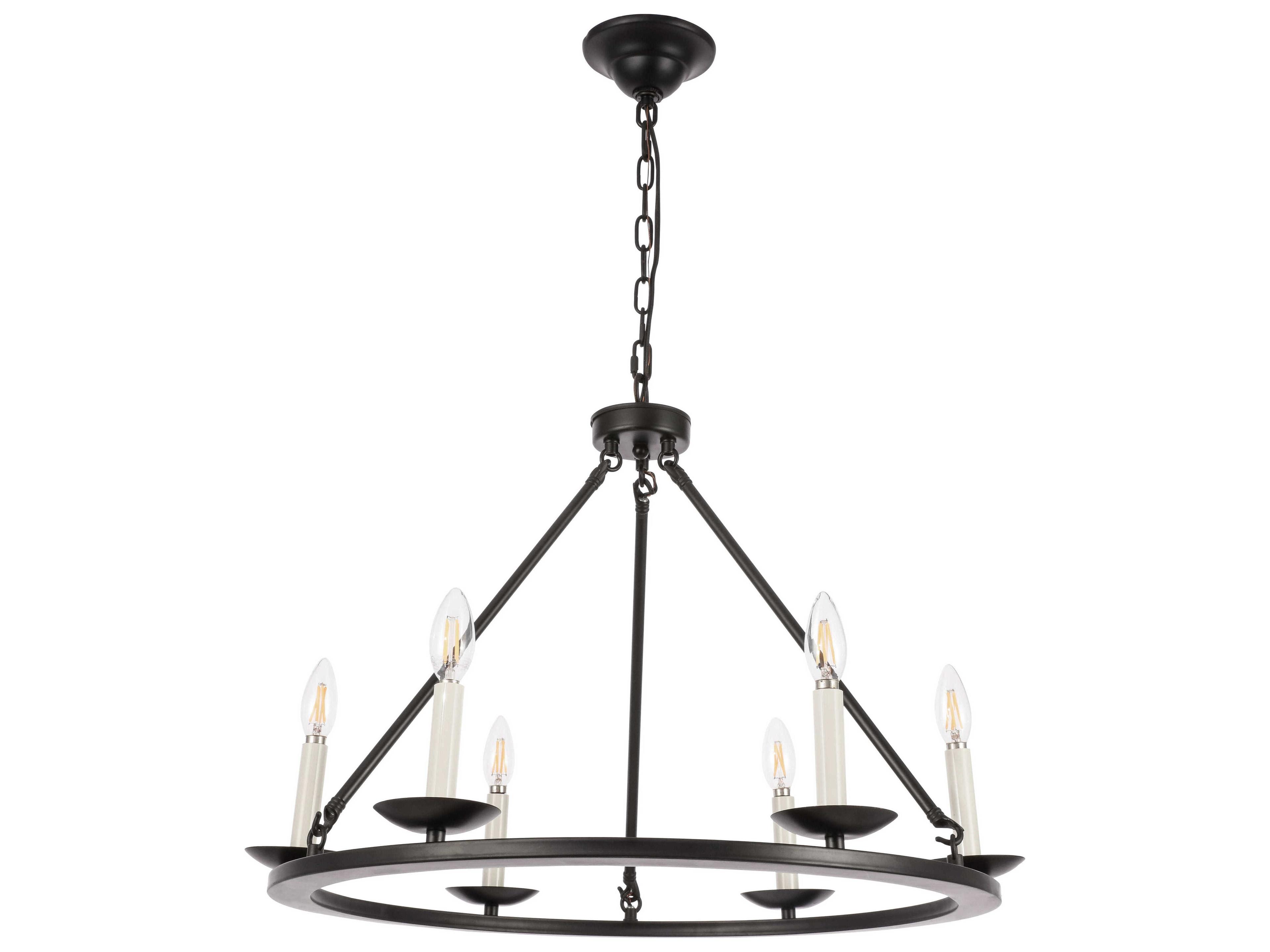 Elegant Lighting Maine 6-Light Black LED Chandelier