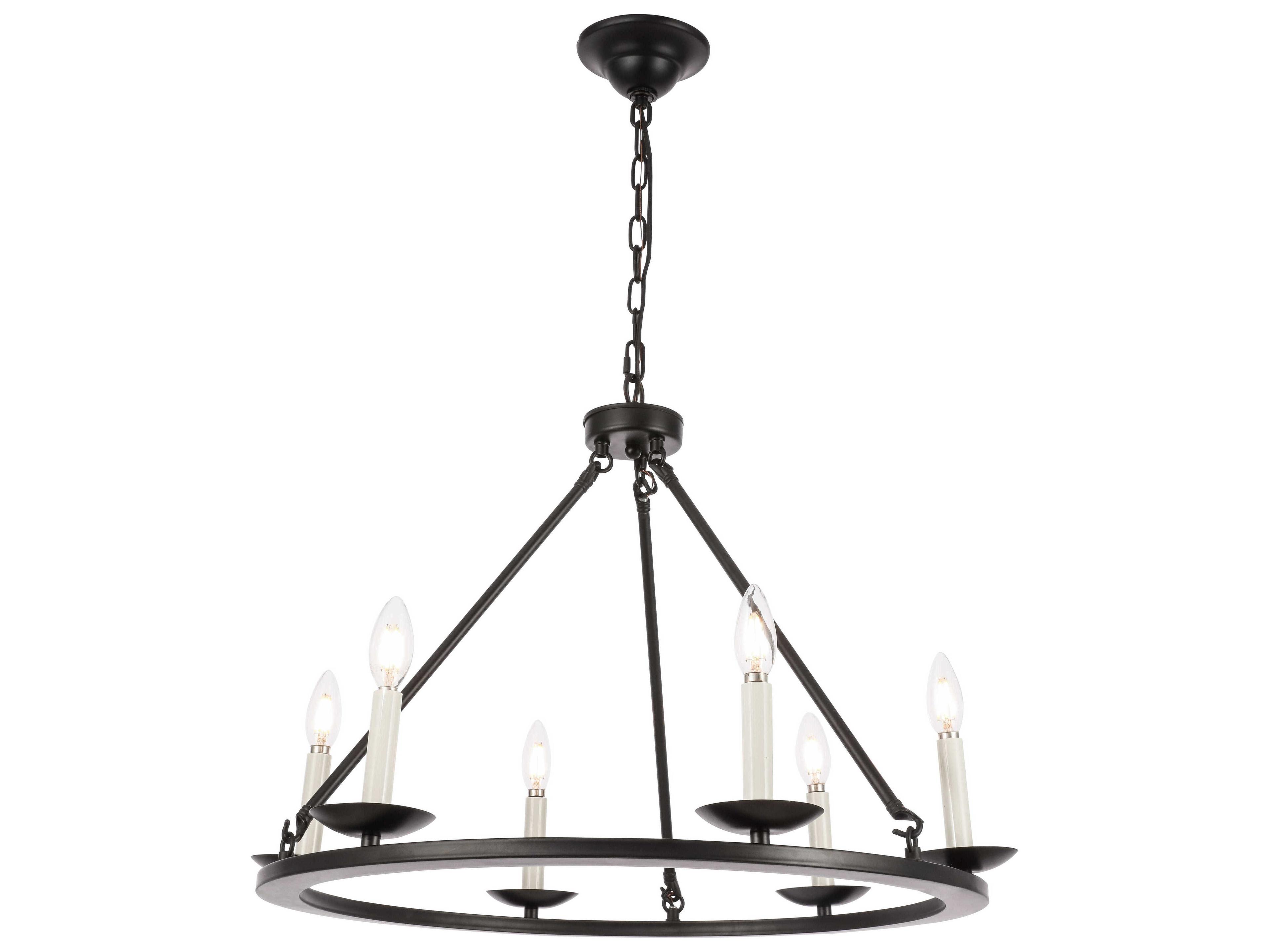 Elegant Lighting Maine 6-Light Black LED Chandelier