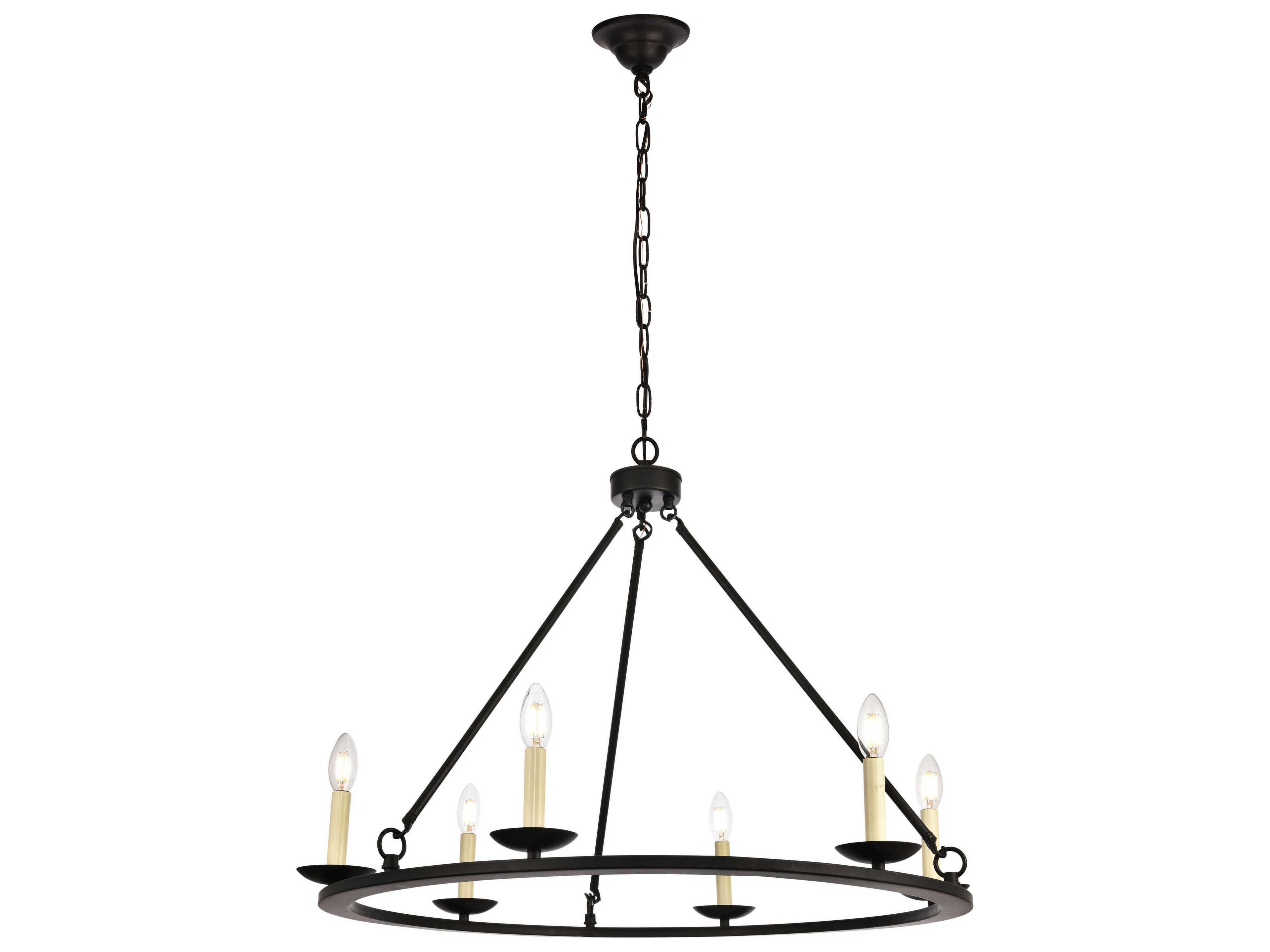 Elegant Lighting Maine 6-Light Black LED Chandelier