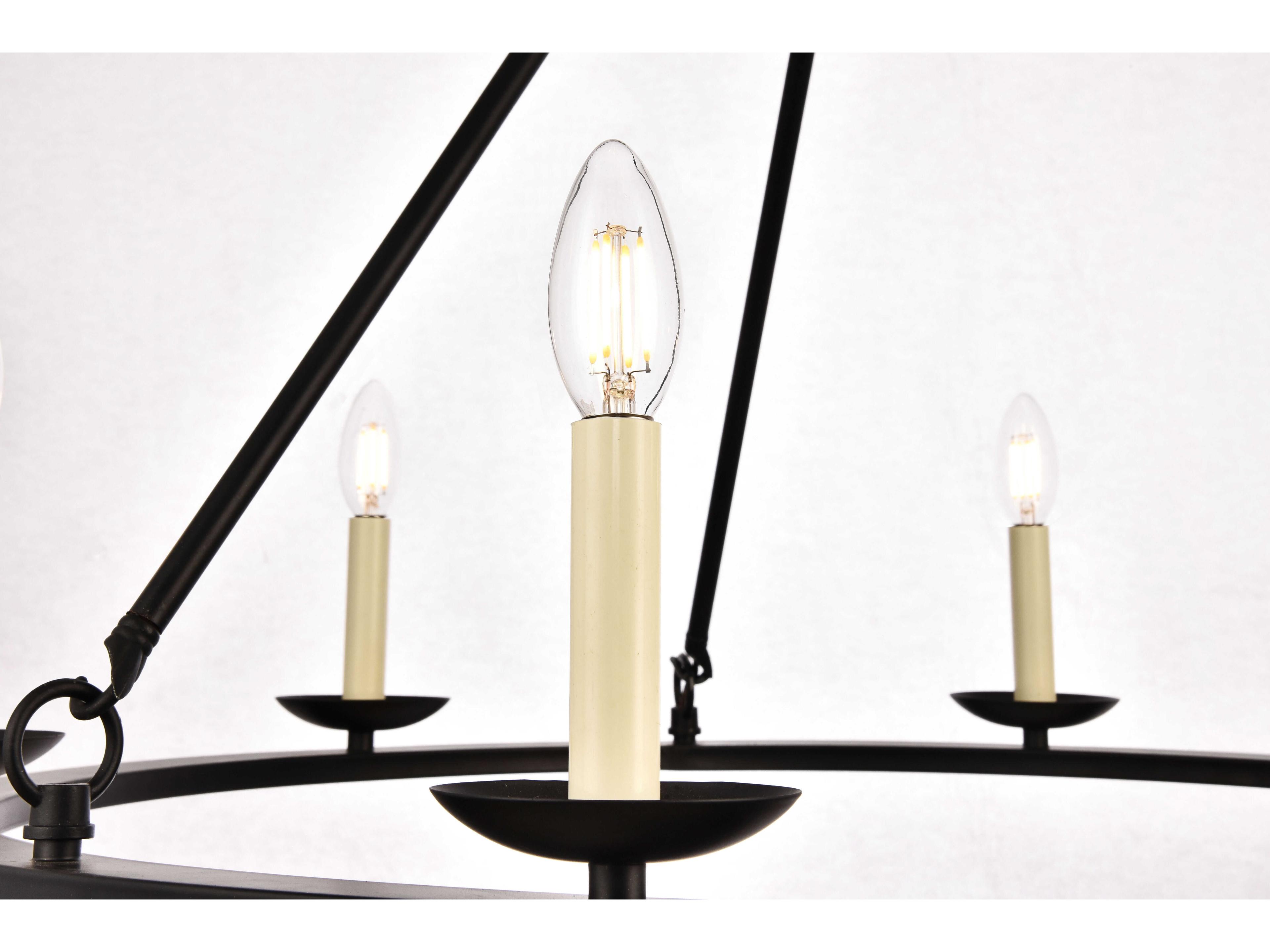 Elegant Lighting Maine 6-Light Black LED Chandelier