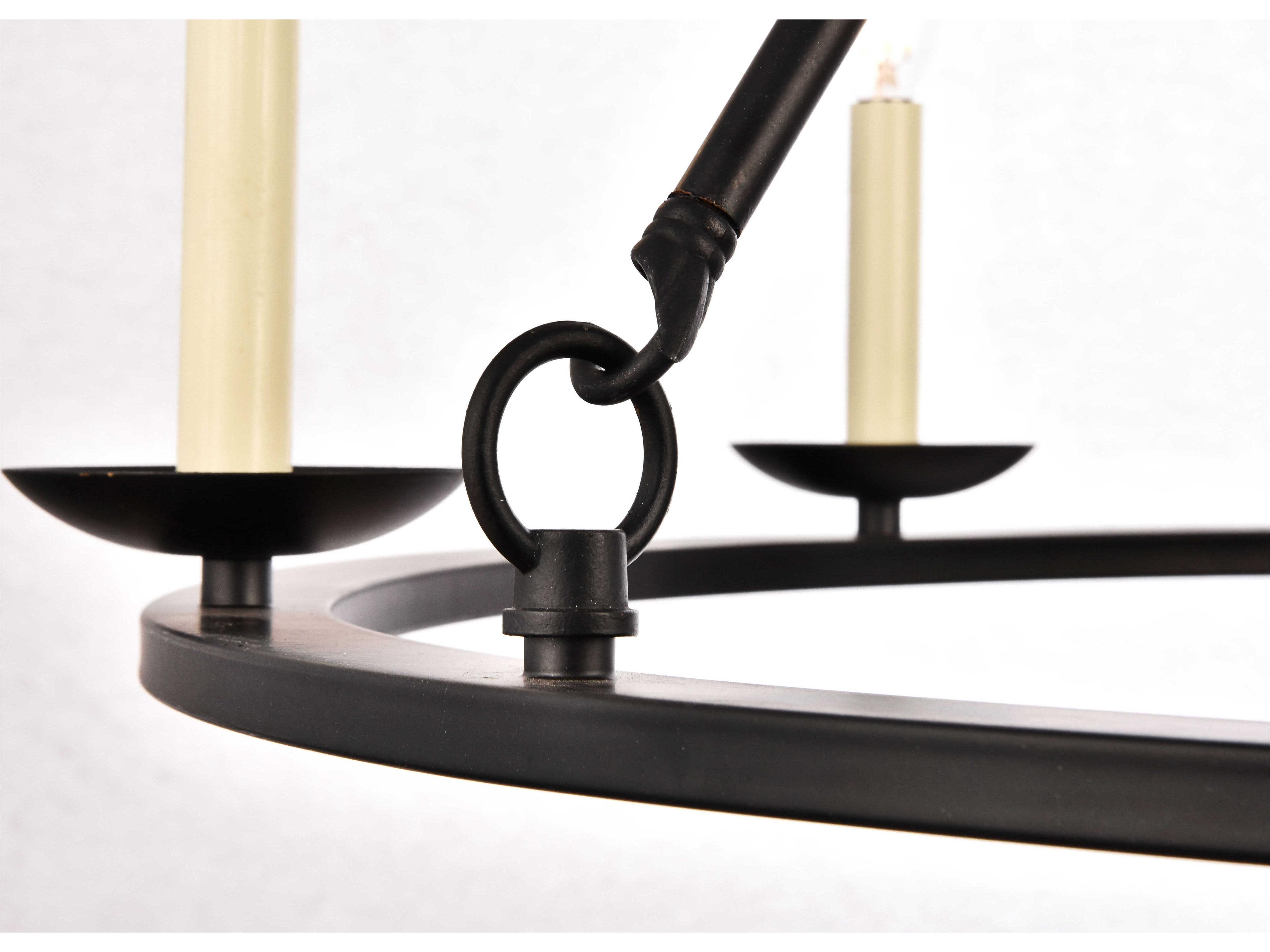 Elegant Lighting Maine 6-Light Black LED Chandelier