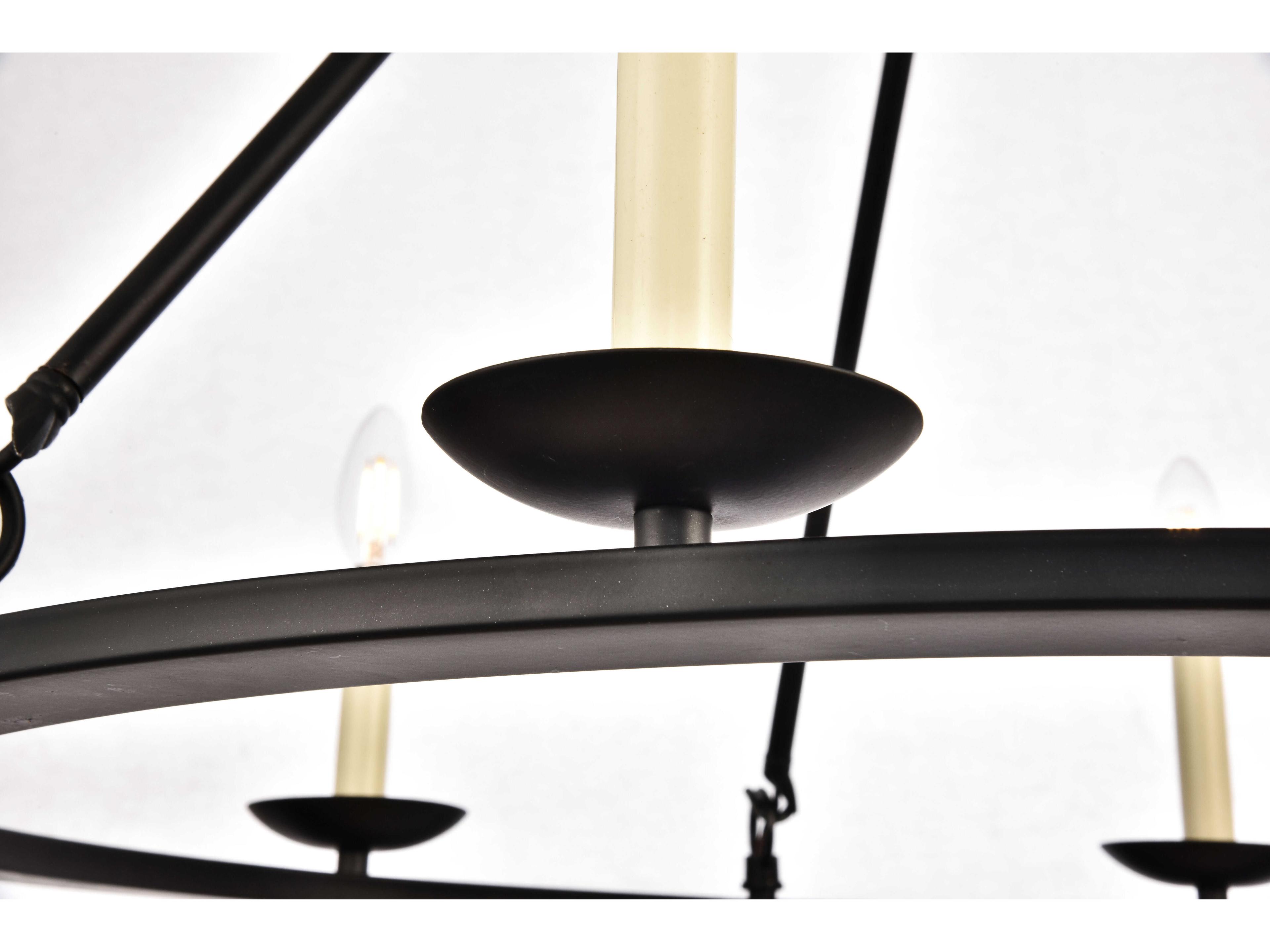 Elegant Lighting Maine 6-Light Black LED Chandelier