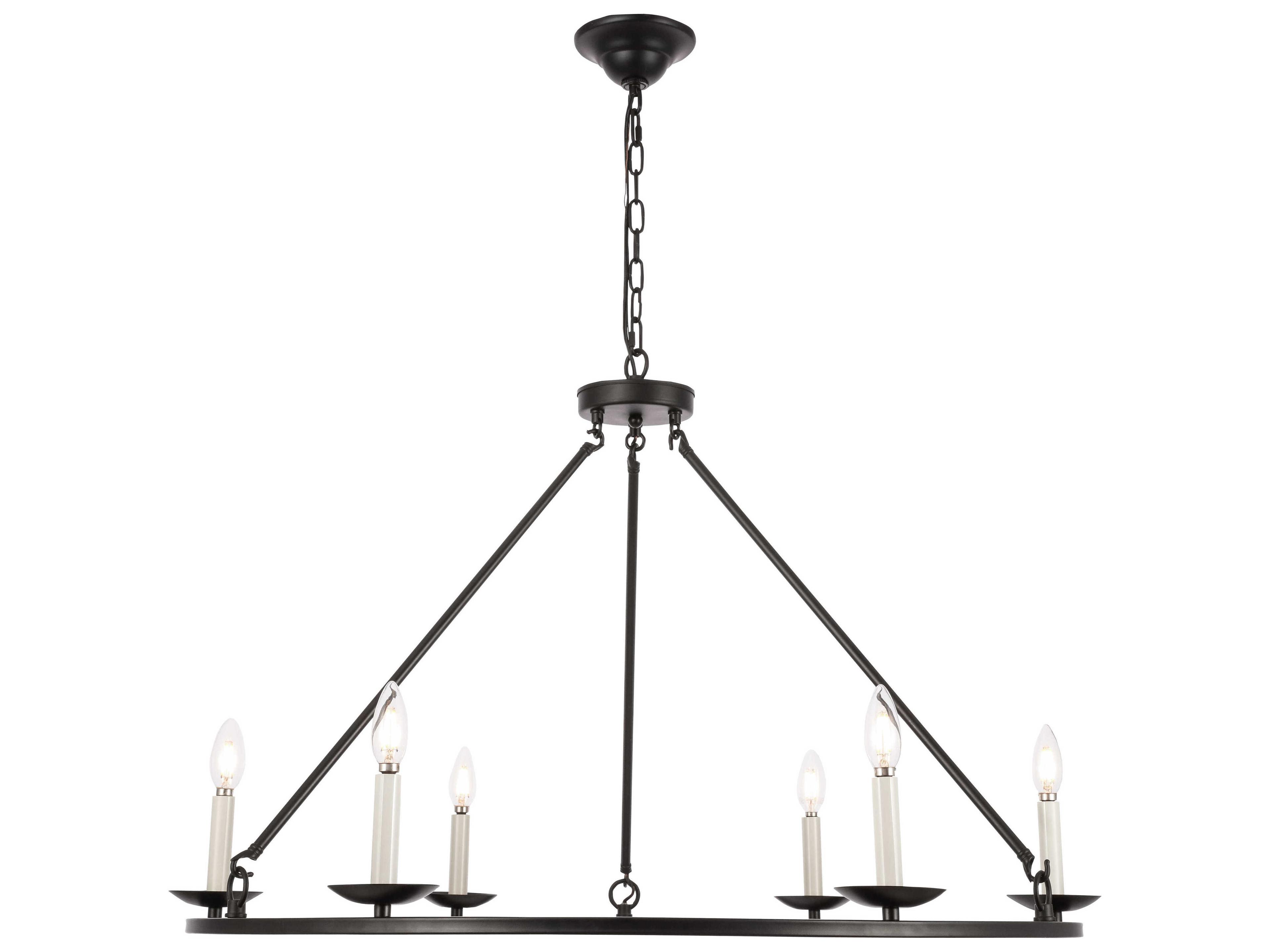 Maine 6-Light Black LED Chandelier