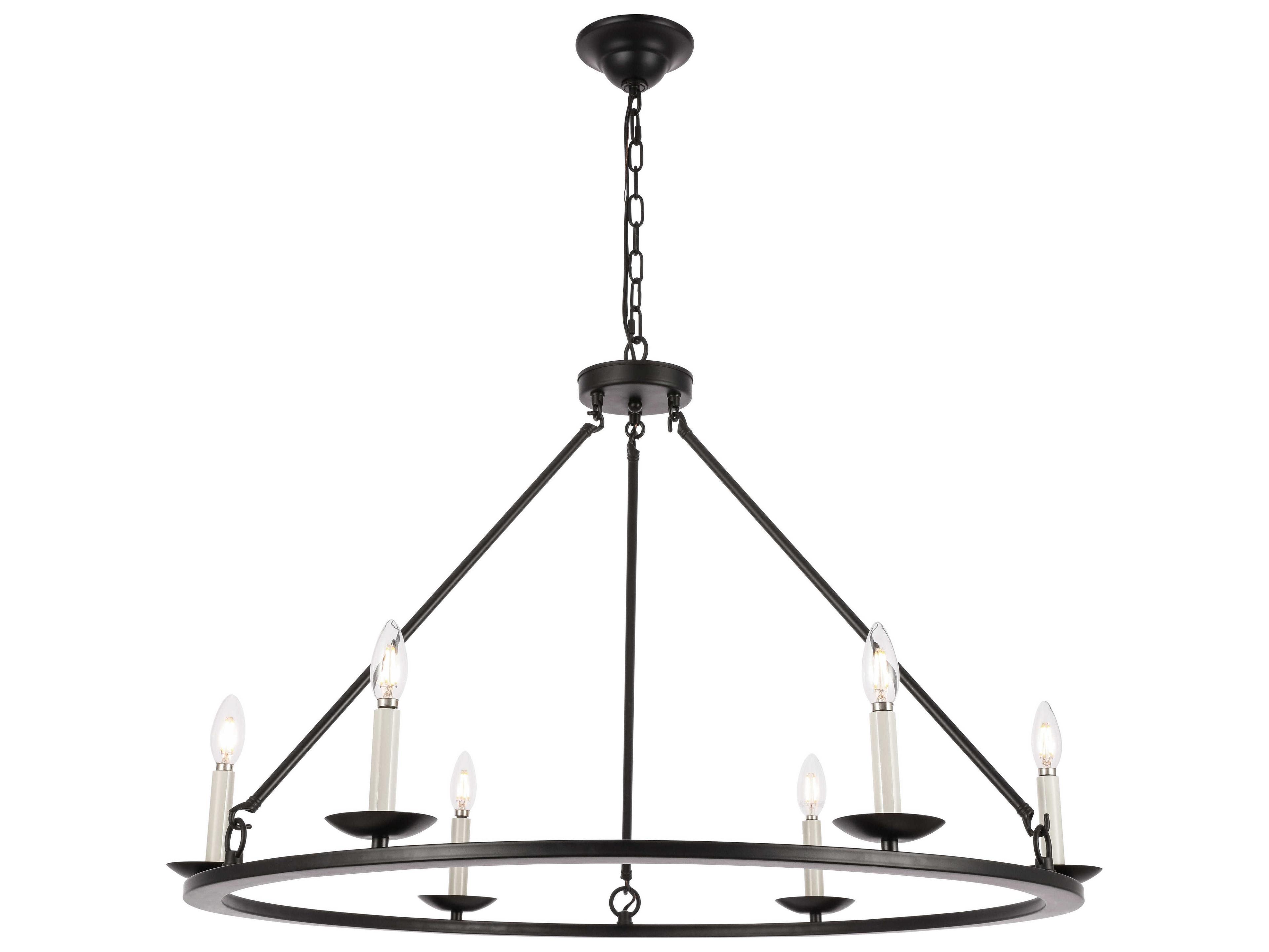 Elegant Lighting Maine 6-Light Black LED Chandelier