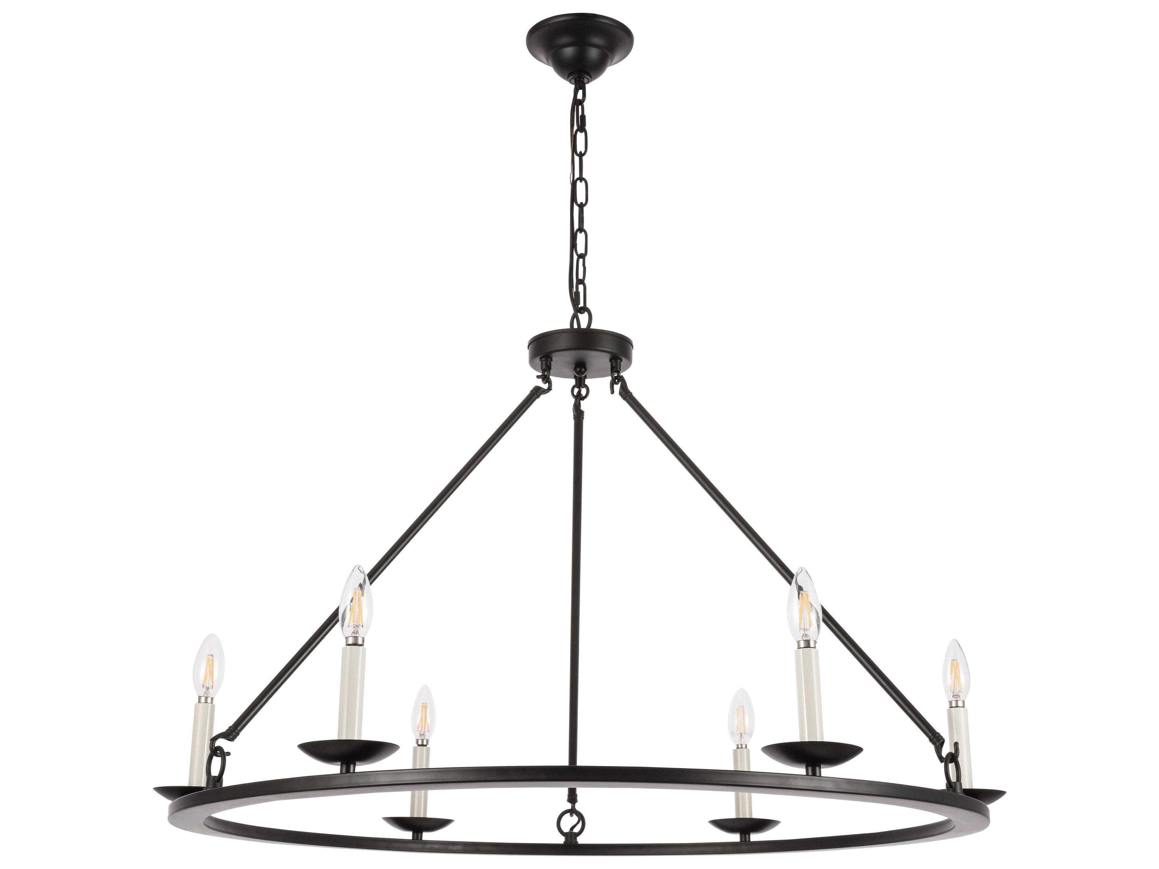 Elegant Lighting Maine 6-Light Black LED Chandelier