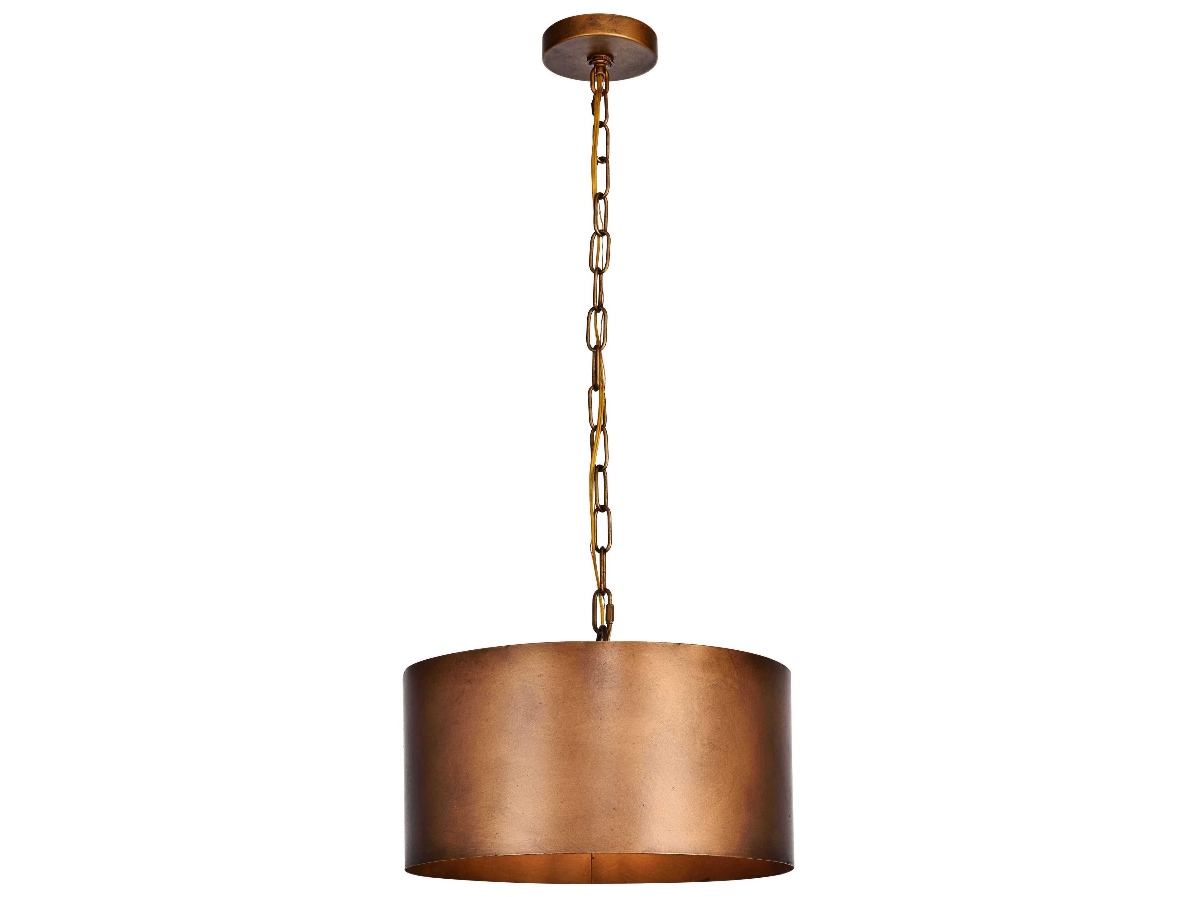 Miro 1-Light Manual Brass Drum Pendant