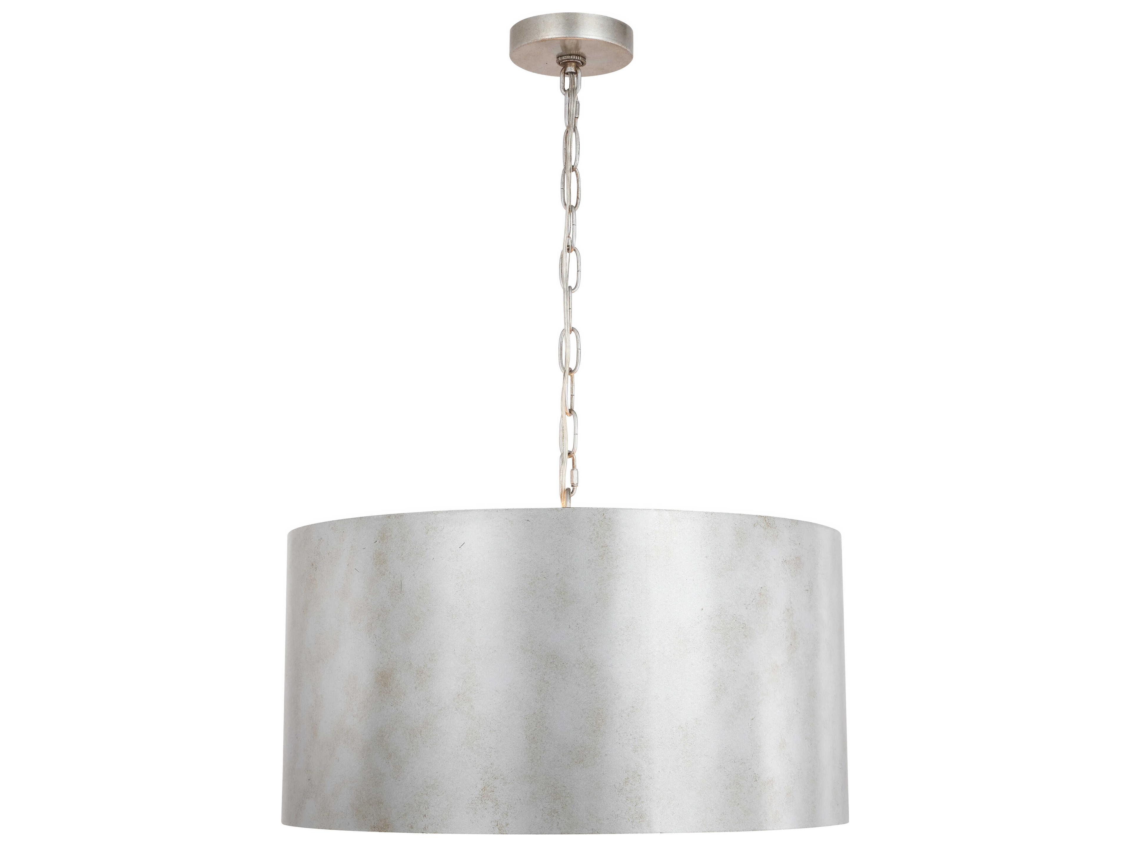 Miro 3-Light Vintage Silver Drum Pendant