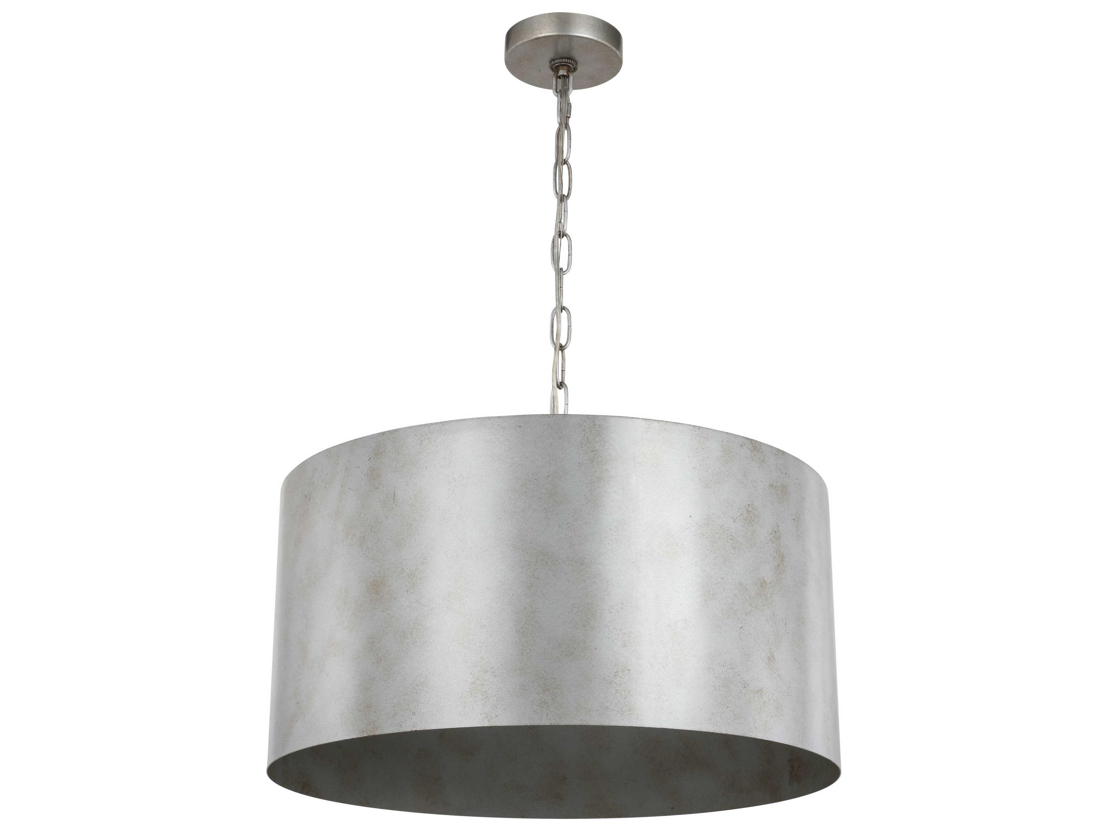 Elegant Lighting Miro 3-Light Vintage Silver Drum Pendant