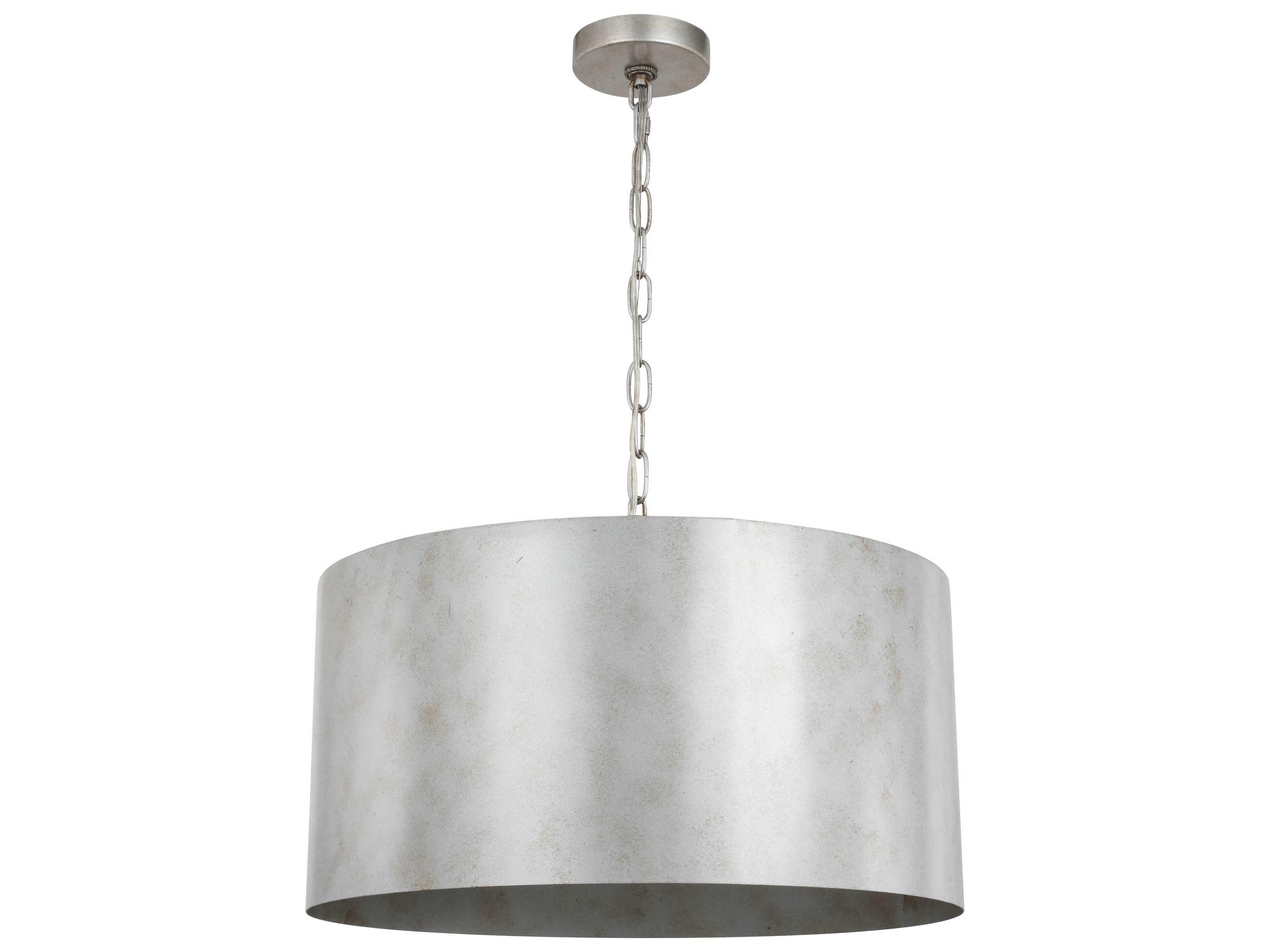 Elegant Lighting Miro 3-Light Vintage Silver Drum Pendant