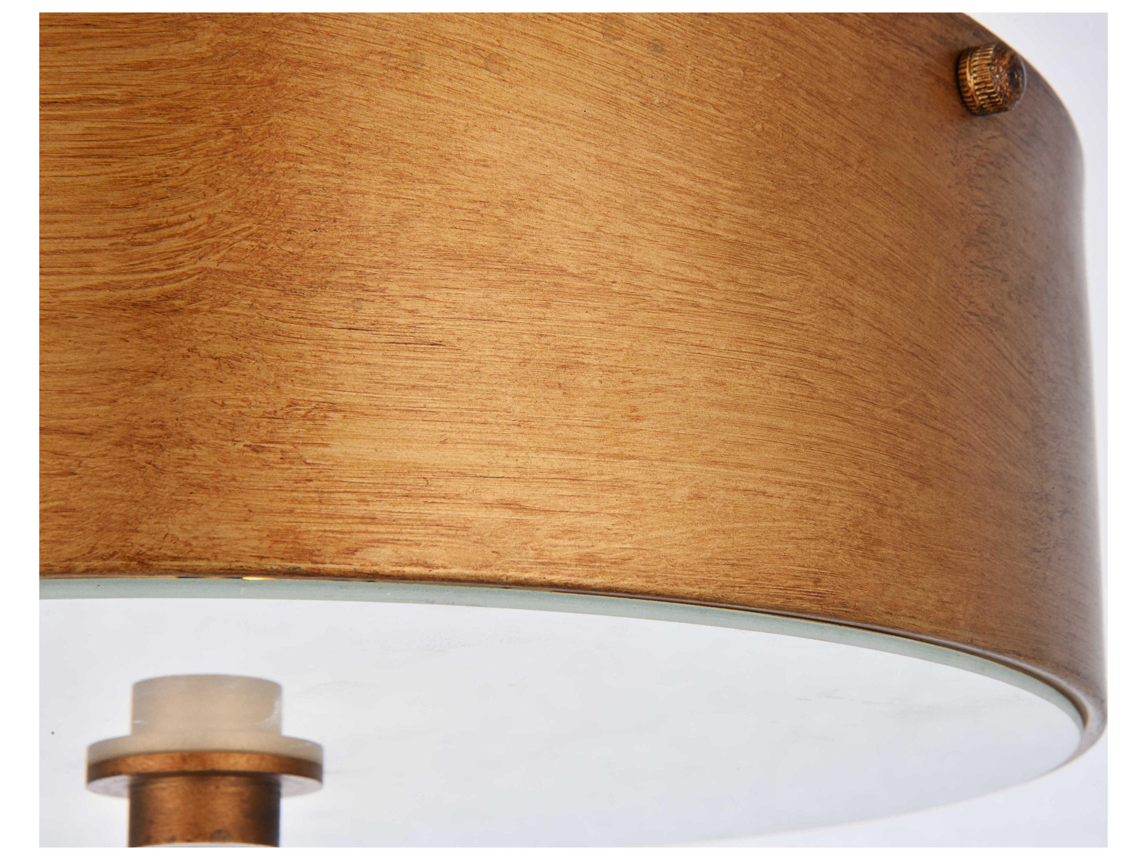 Elegant Lighting Hazen 2-Light Vintage Gold Glass Round Flush Mount