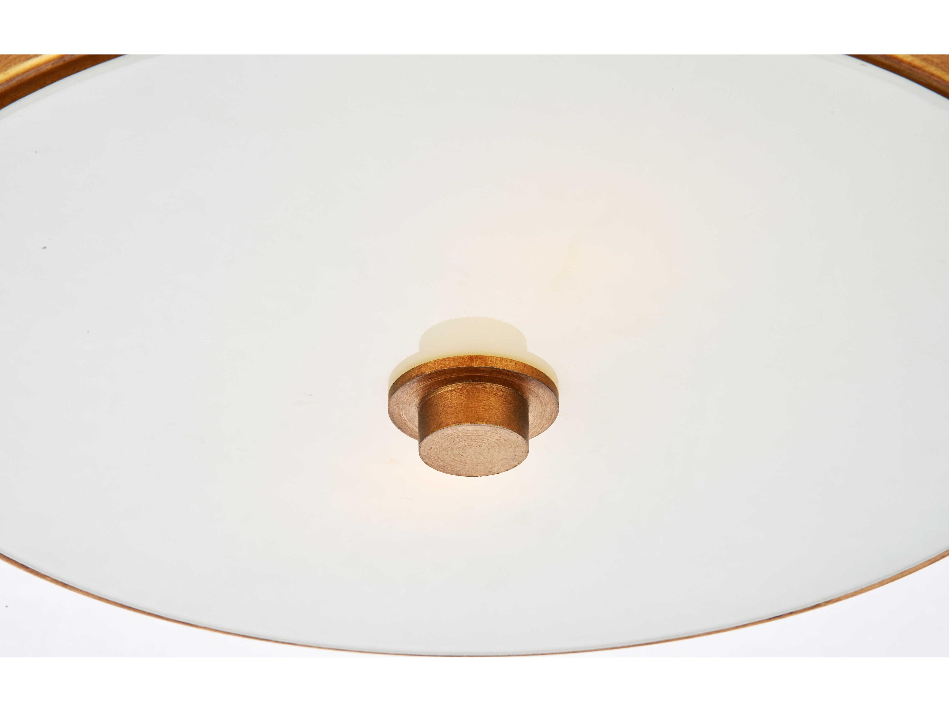Elegant Lighting Hazen 2-Light Vintage Gold Glass Round Flush Mount
