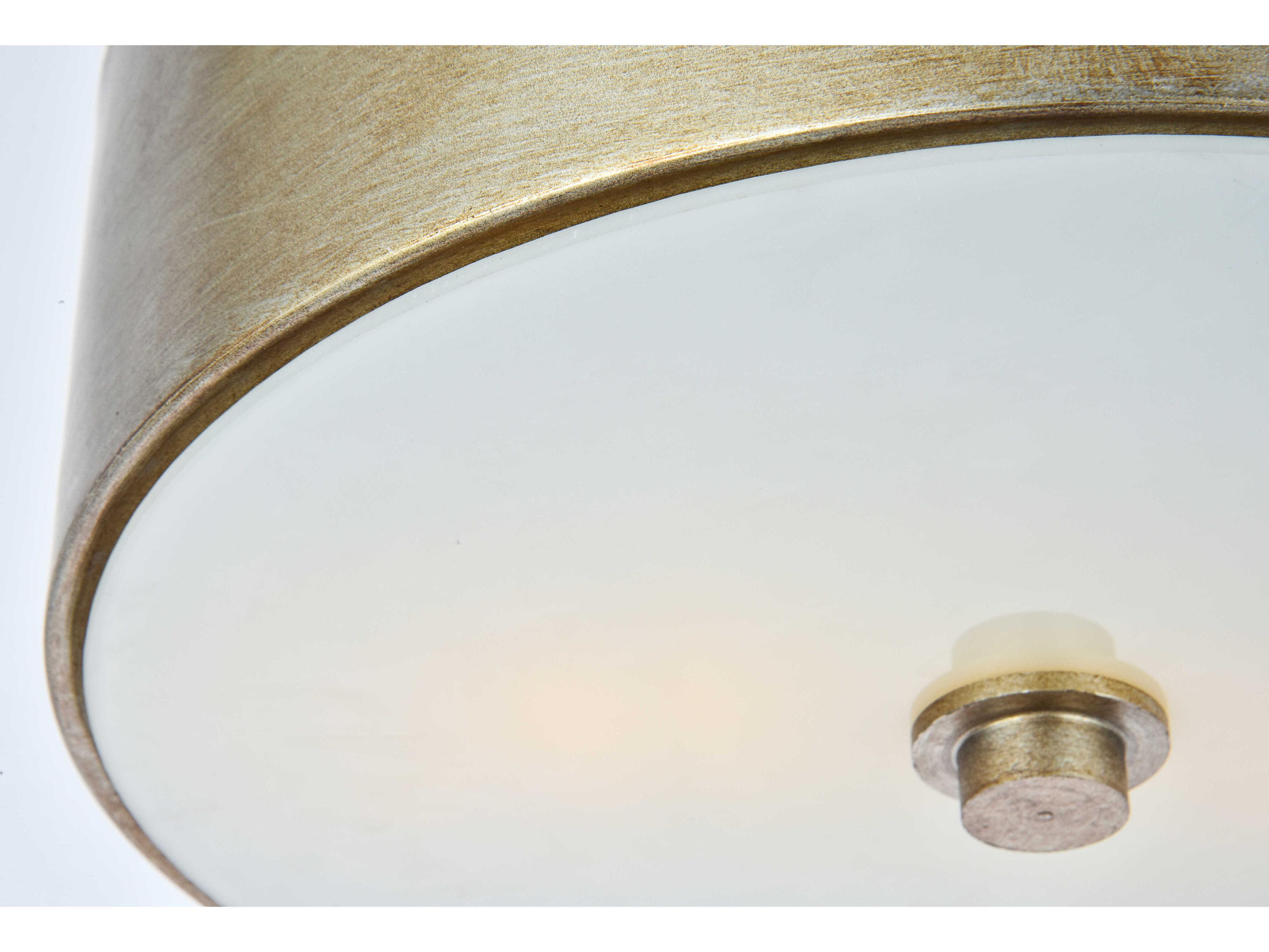 Elegant Lighting Hazen 2-Light Vintage Silver Glass Round Flush Mount