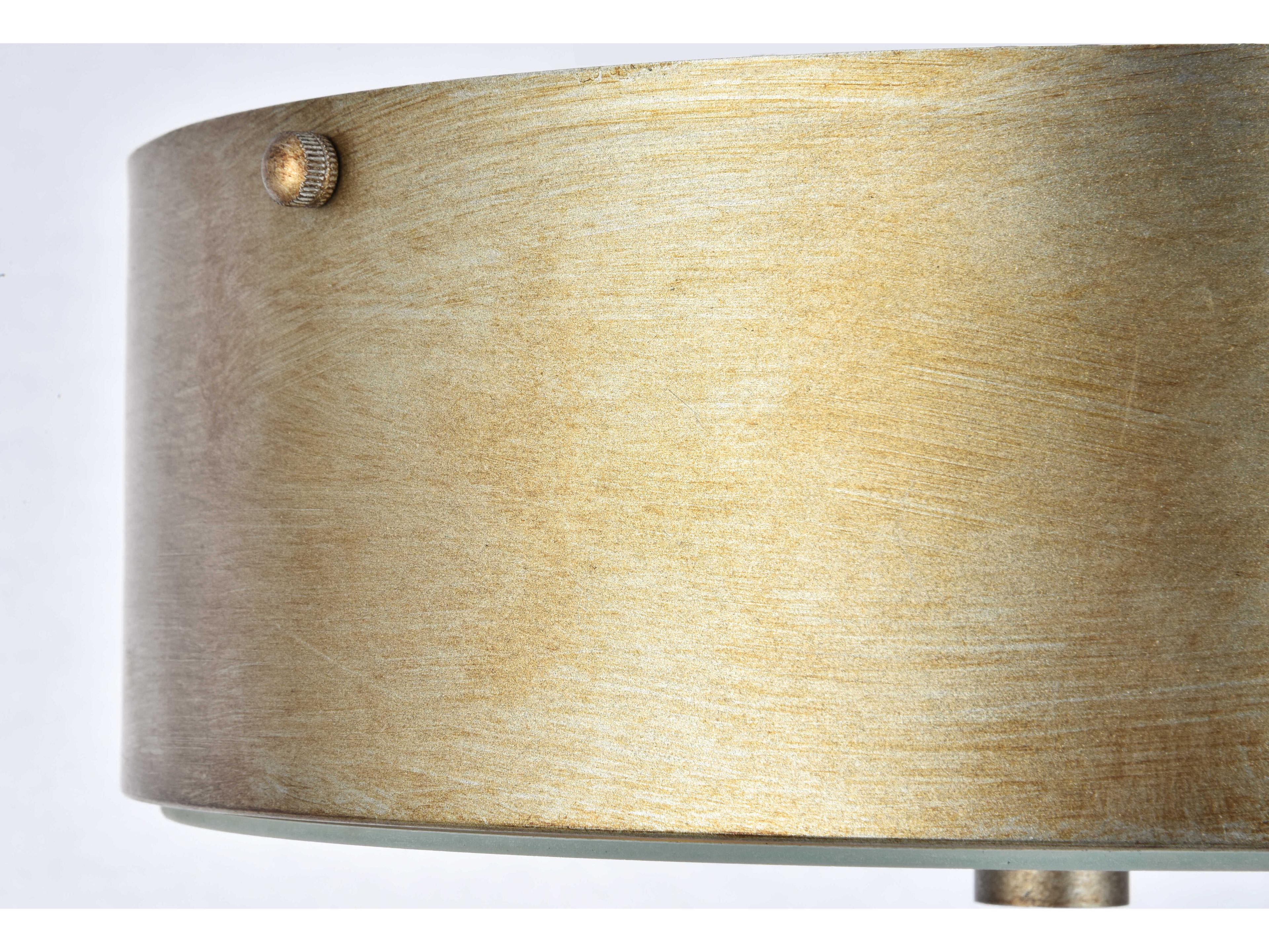 Elegant Lighting Hazen 2-Light Vintage Silver Glass Round Flush Mount