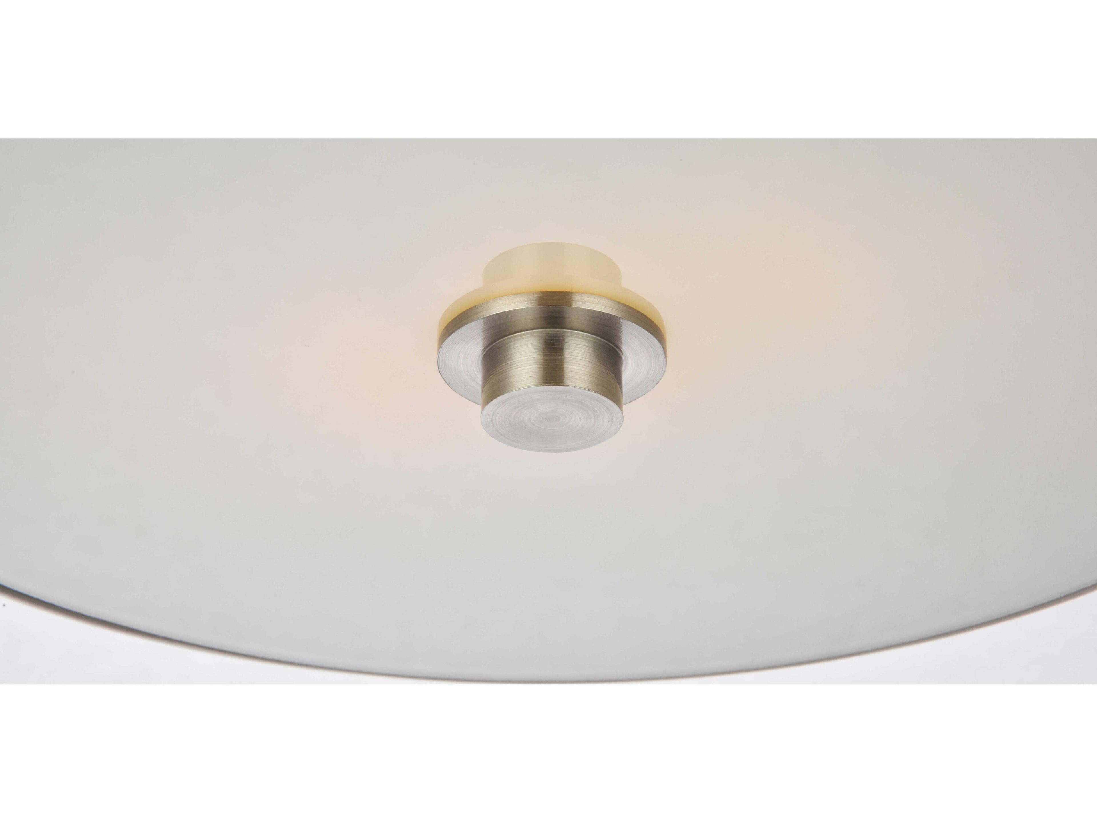 Elegant Lighting Hazen 2-Light Burnished Nickel Glass Round Flush Mount