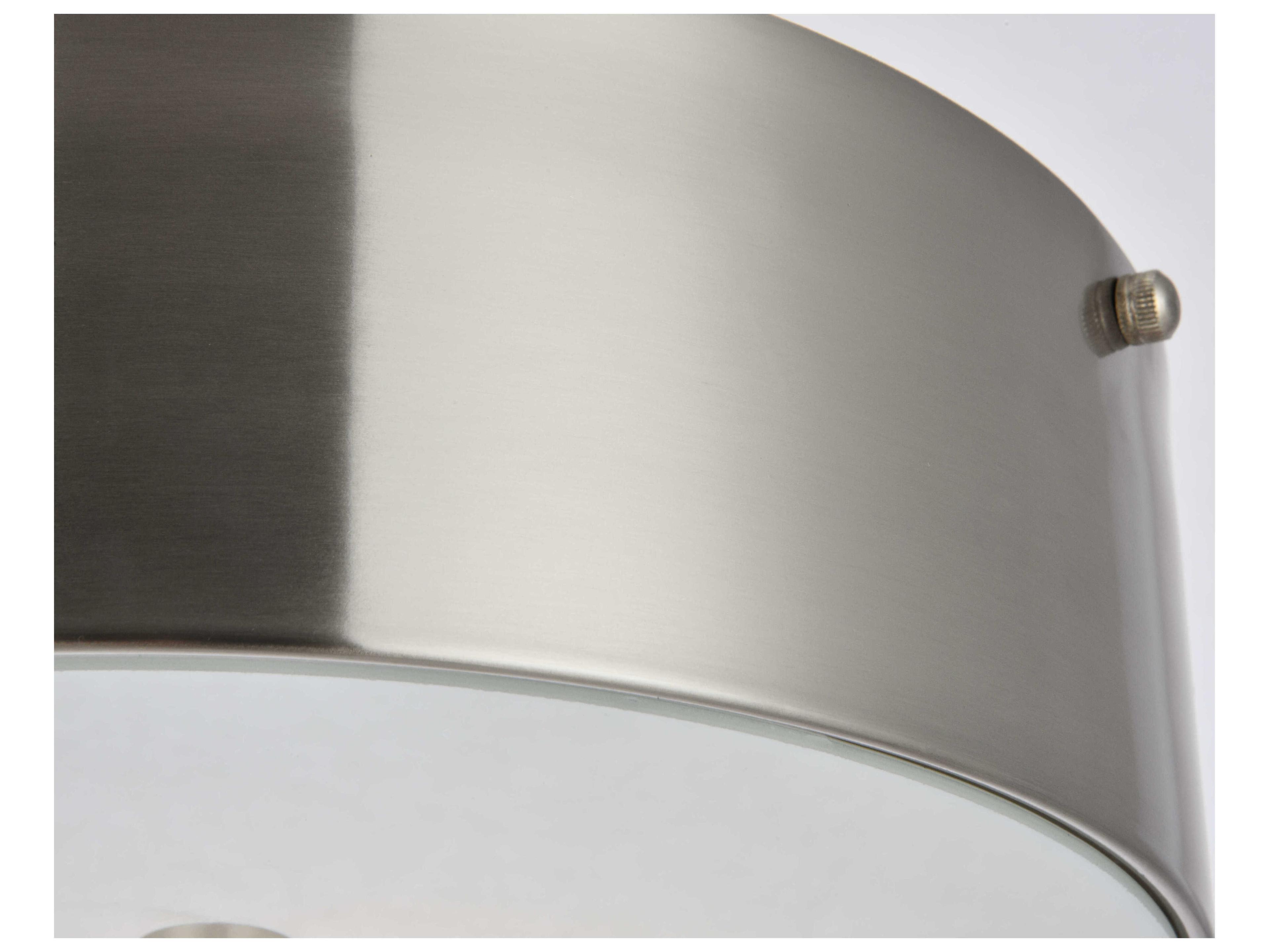 Elegant Lighting Hazen 2-Light Burnished Nickel Glass Round Flush Mount