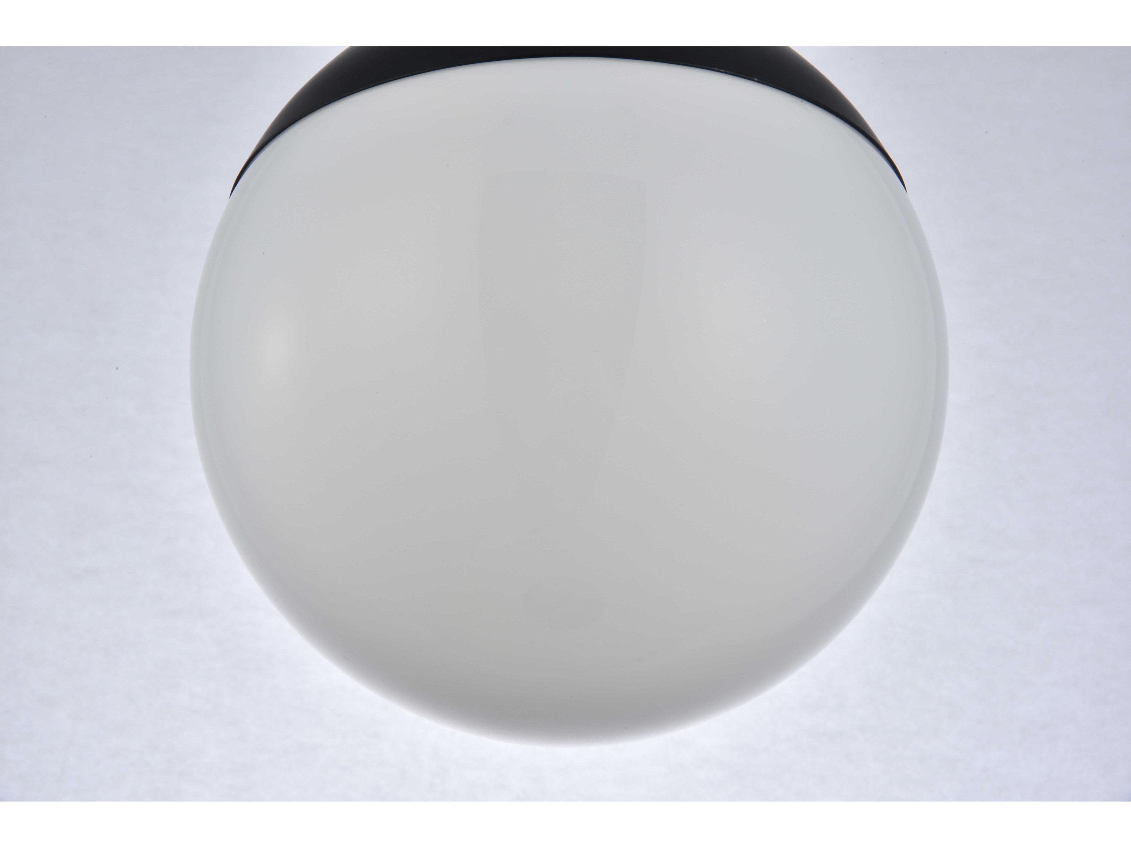Elegant Lighting Eclipse 1-Light Black Glass Globe Mini Pendant