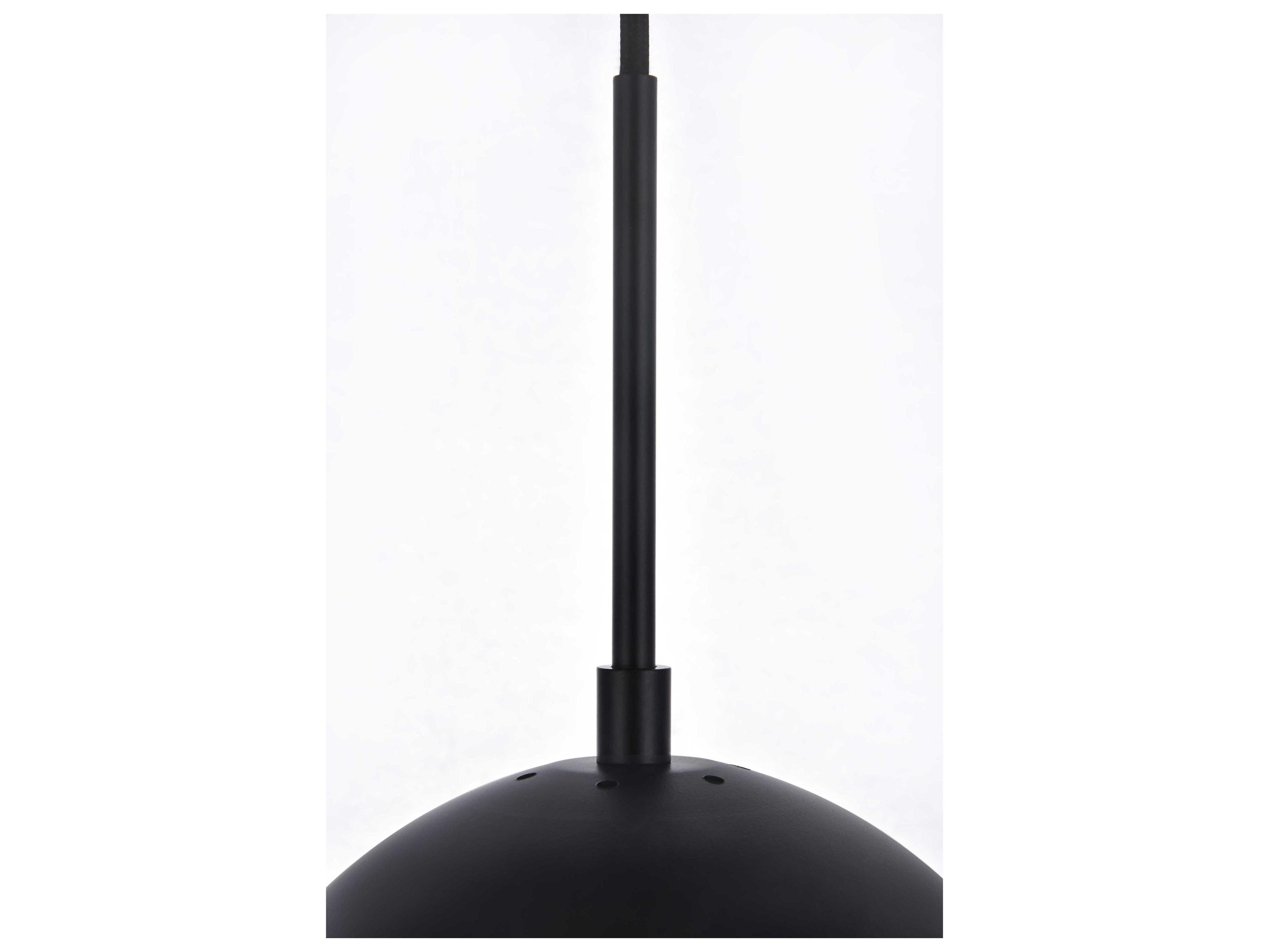 Elegant Lighting Eclipse 1-Light Black Glass Globe Mini Pendant