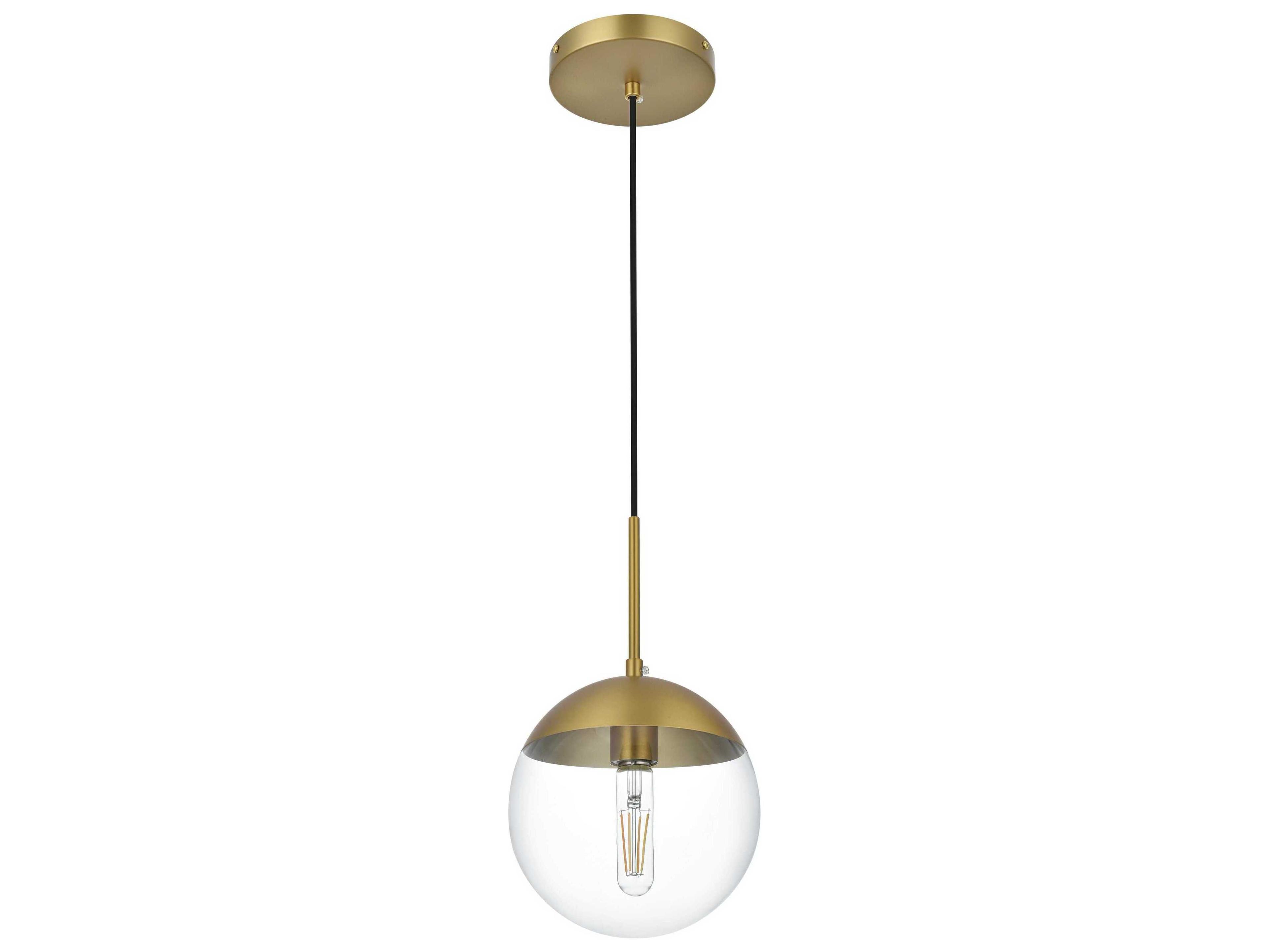 Elegant Lighting Eclipse 1-Light Satin Gold Globe Mini Pendant
