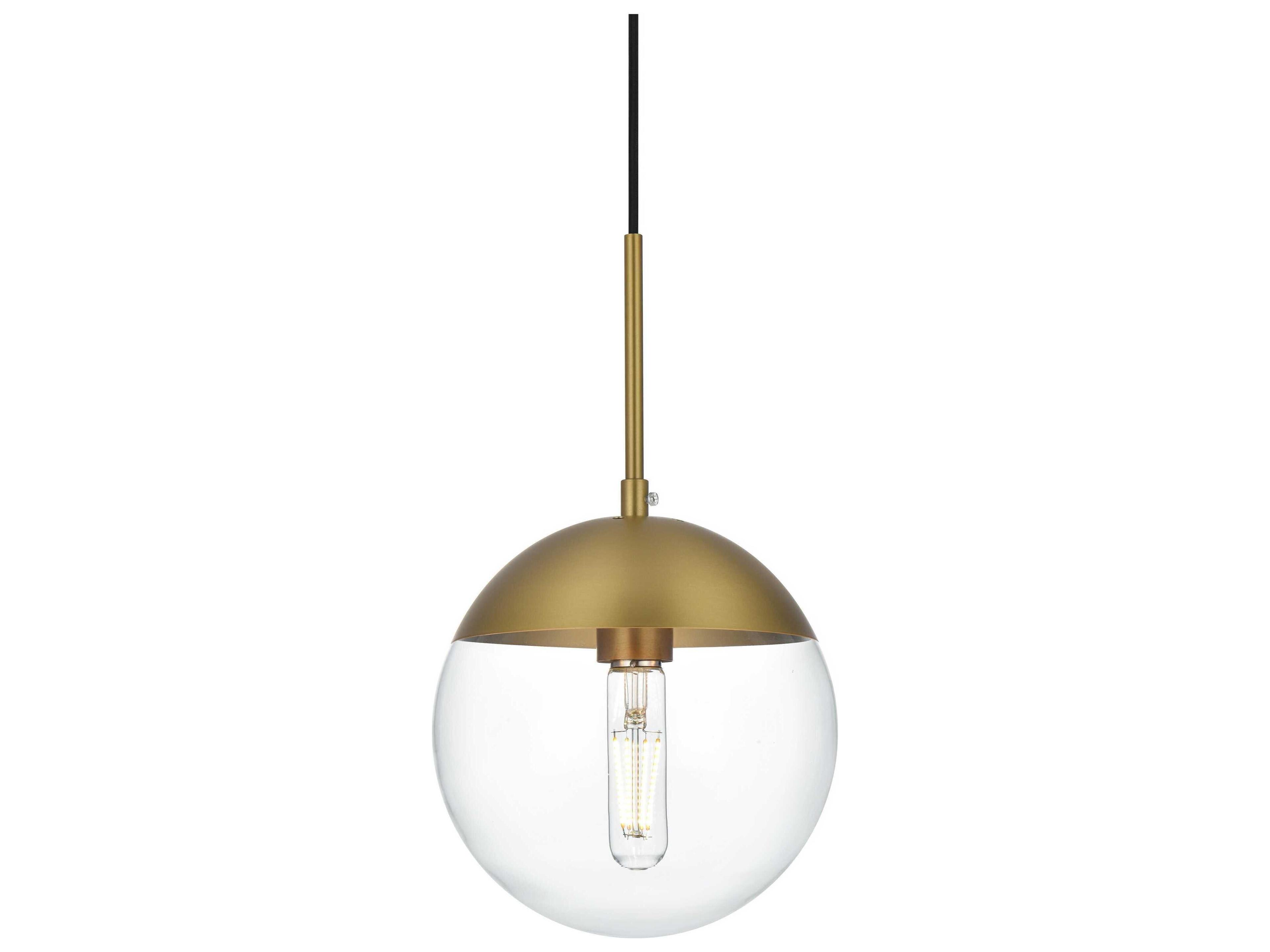 Elegant Lighting Eclipse 1-Light Satin Gold Globe Mini Pendant