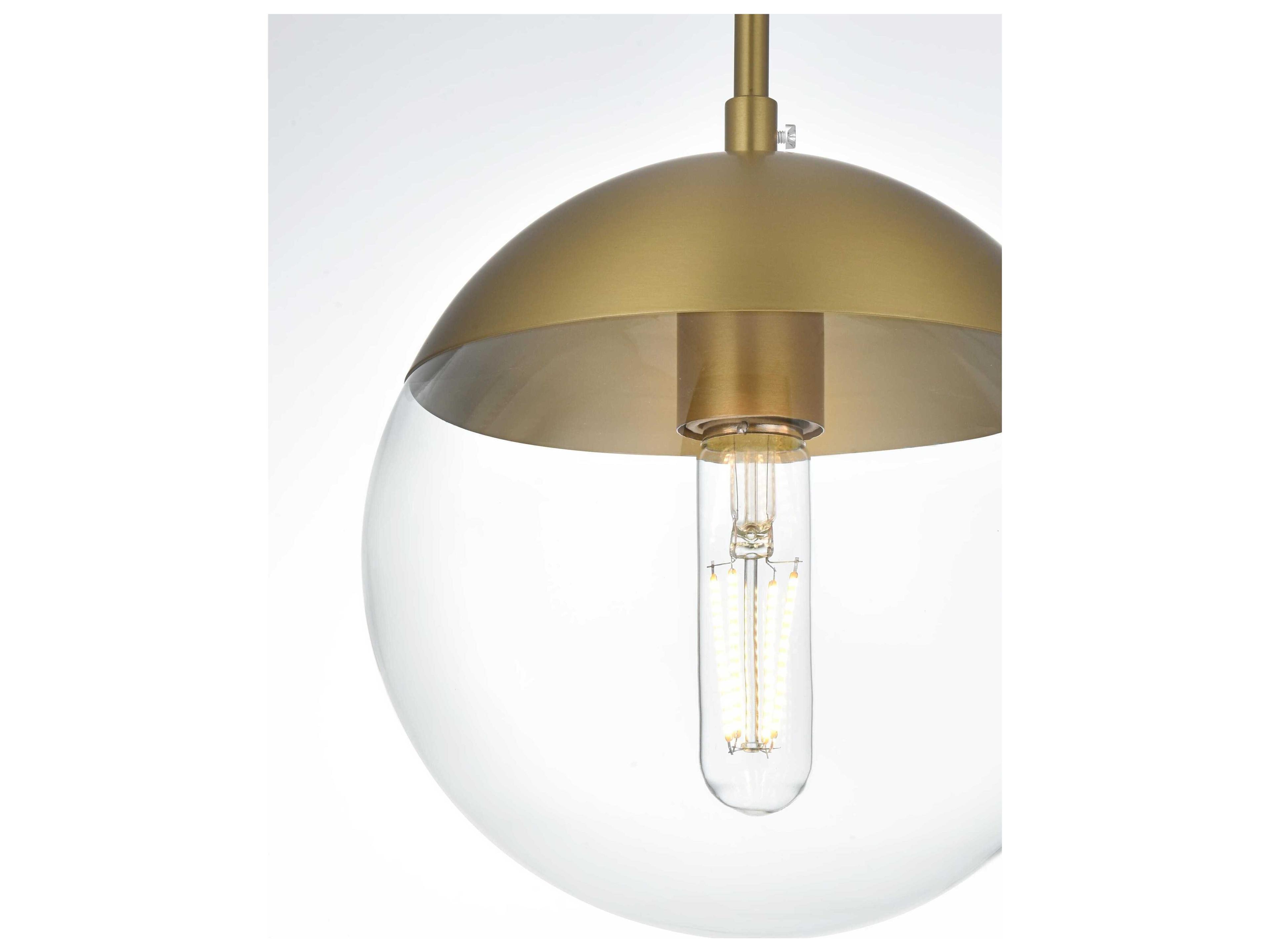 Elegant Lighting Eclipse 1-Light Satin Gold Globe Mini Pendant