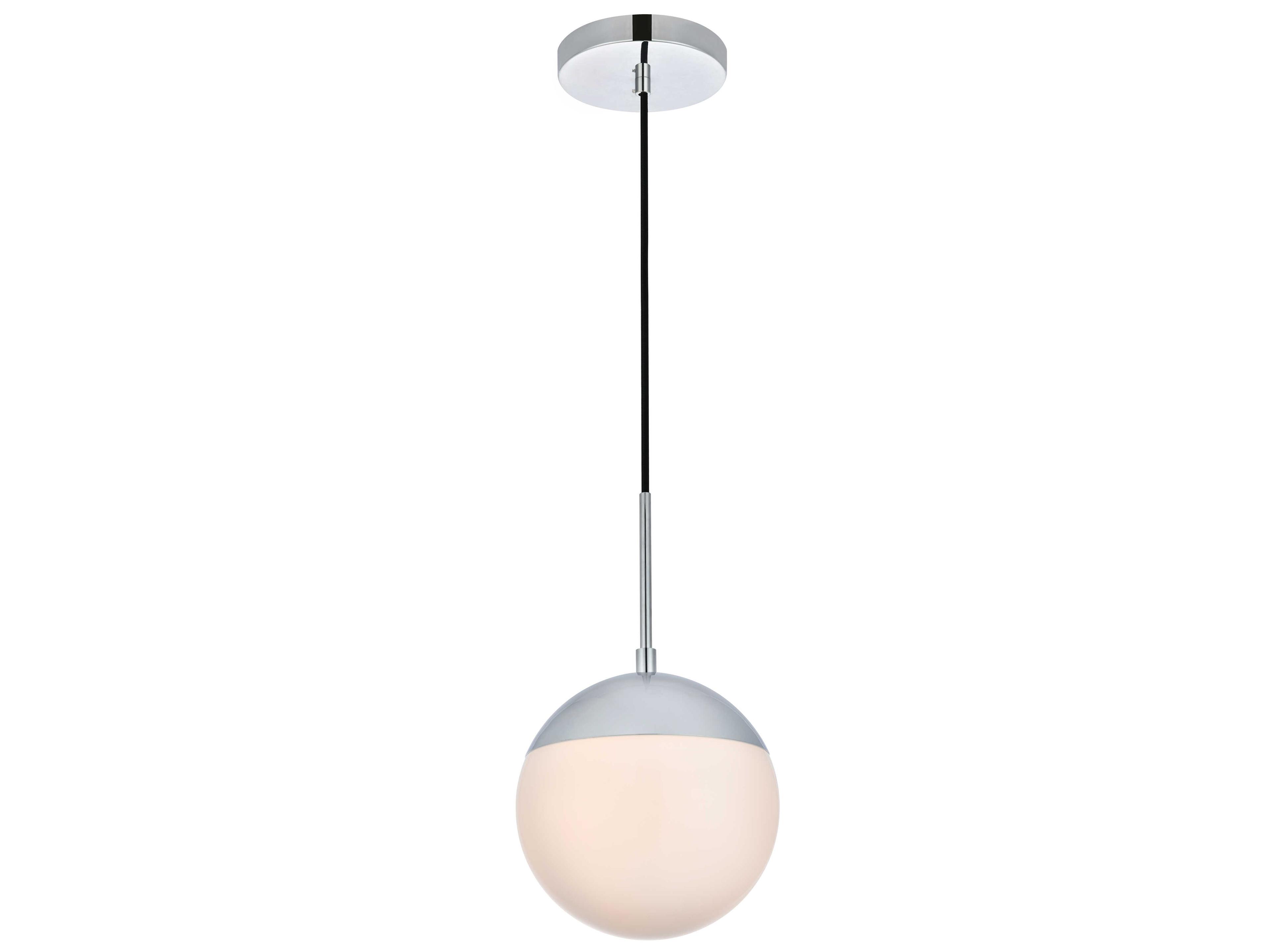 Eclipse 1-Light Chrome Glass Globe Mini Pendant