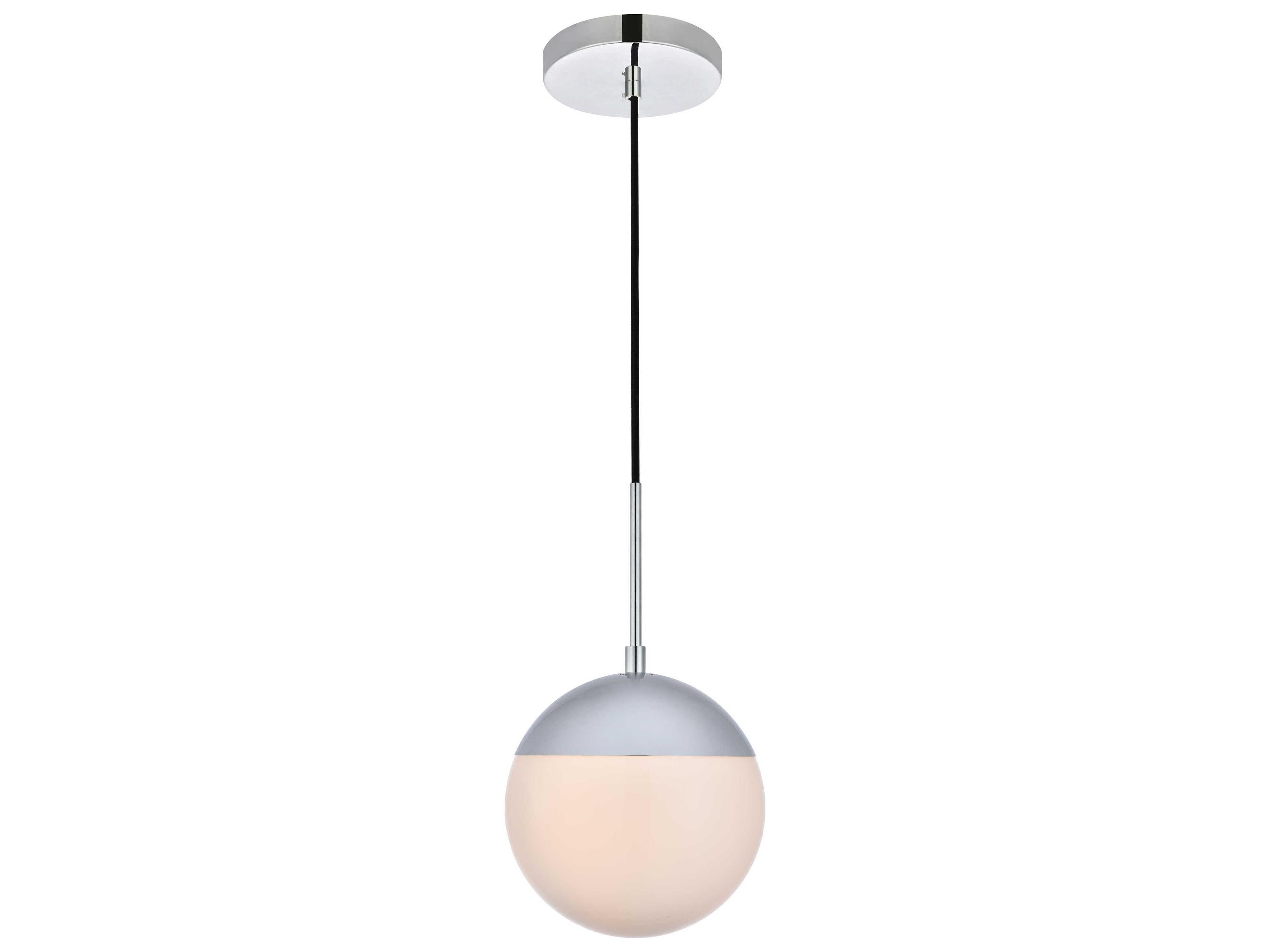 Elegant Lighting Eclipse 1-Light Chrome Glass Globe Mini Pendant