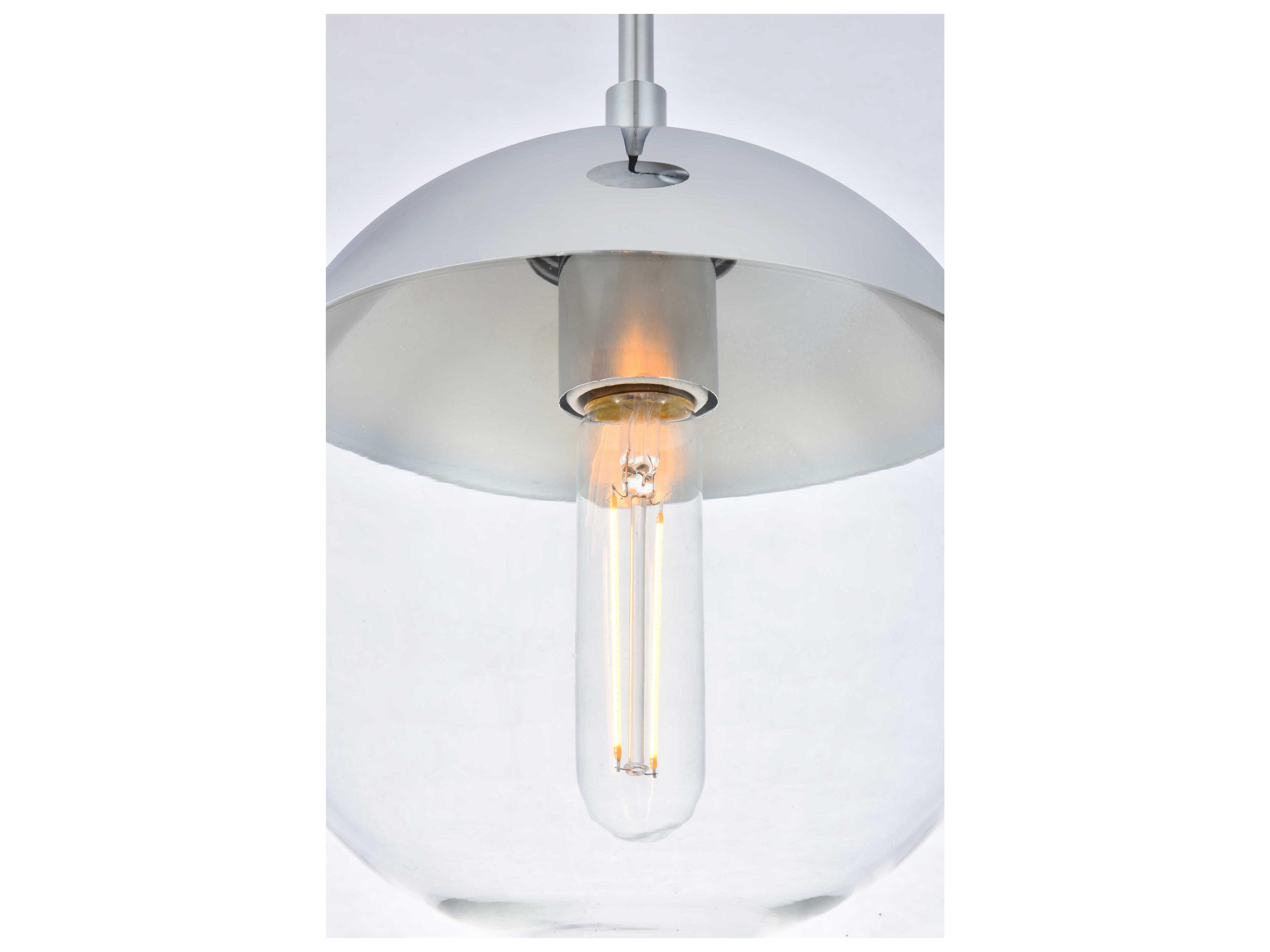 Elegant Lighting Eclipse 1-Light Chrome Glass Globe Mini Pendant
