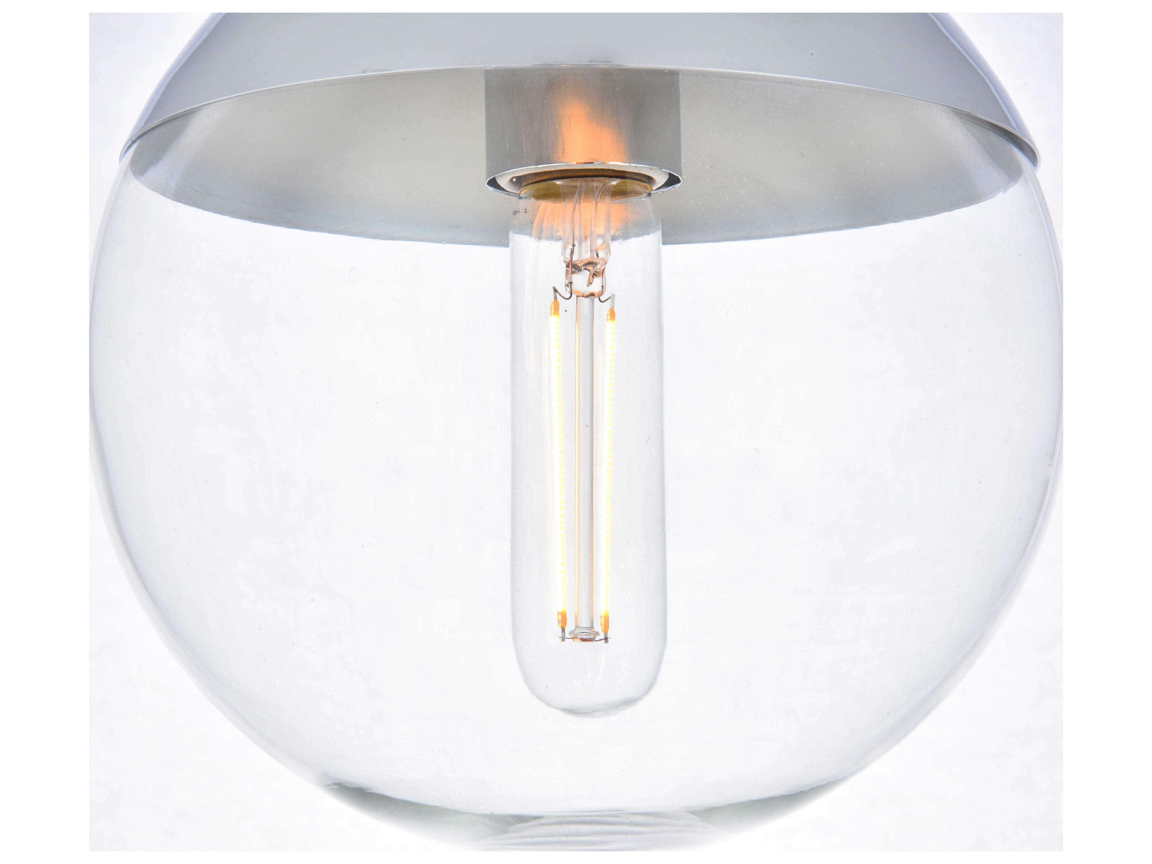 Elegant Lighting Eclipse 1-Light Chrome Glass Globe Mini Pendant