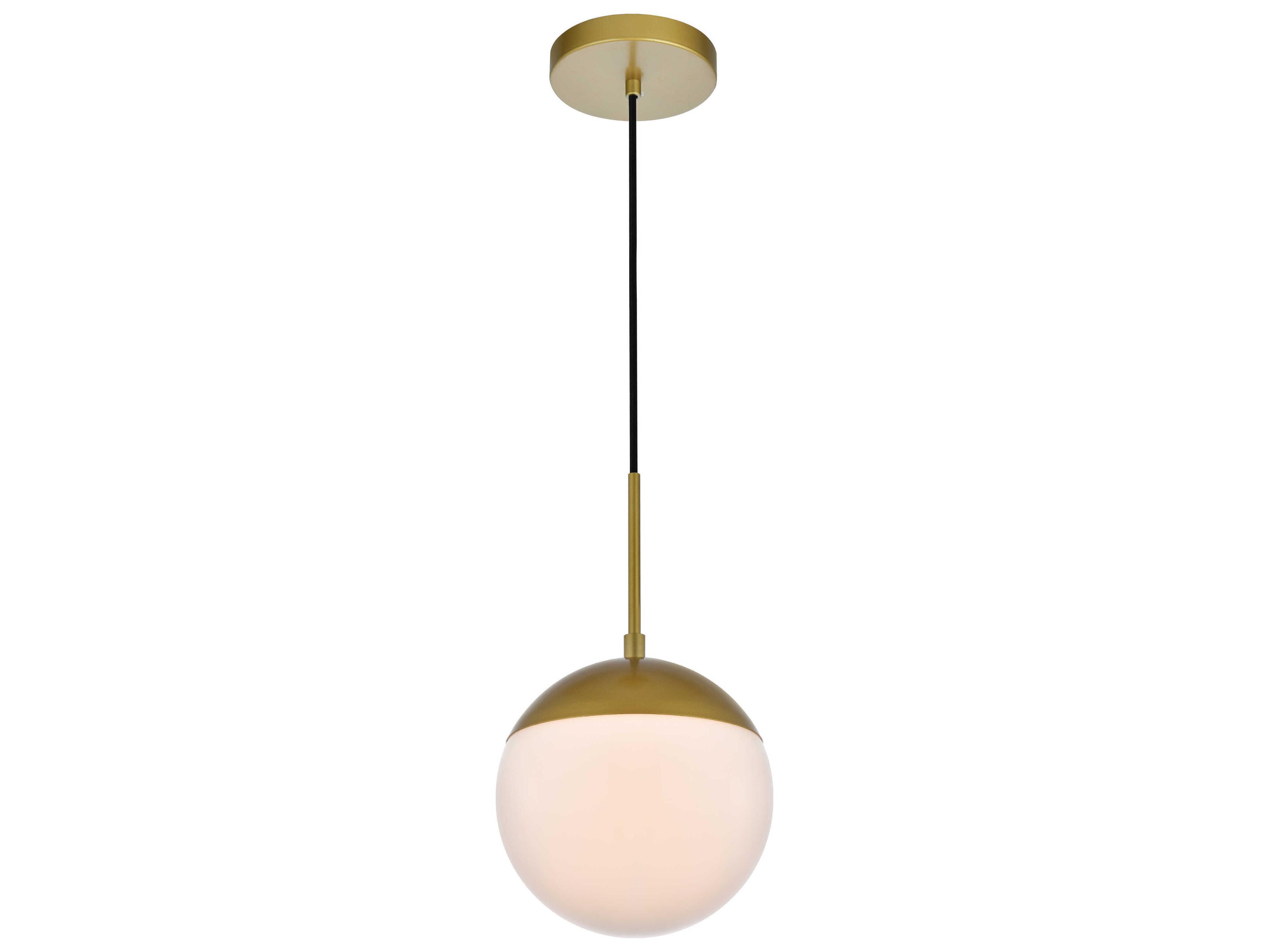Elegant Lighting Eclipse 1-Light Brass Glass Globe Mini Pendant