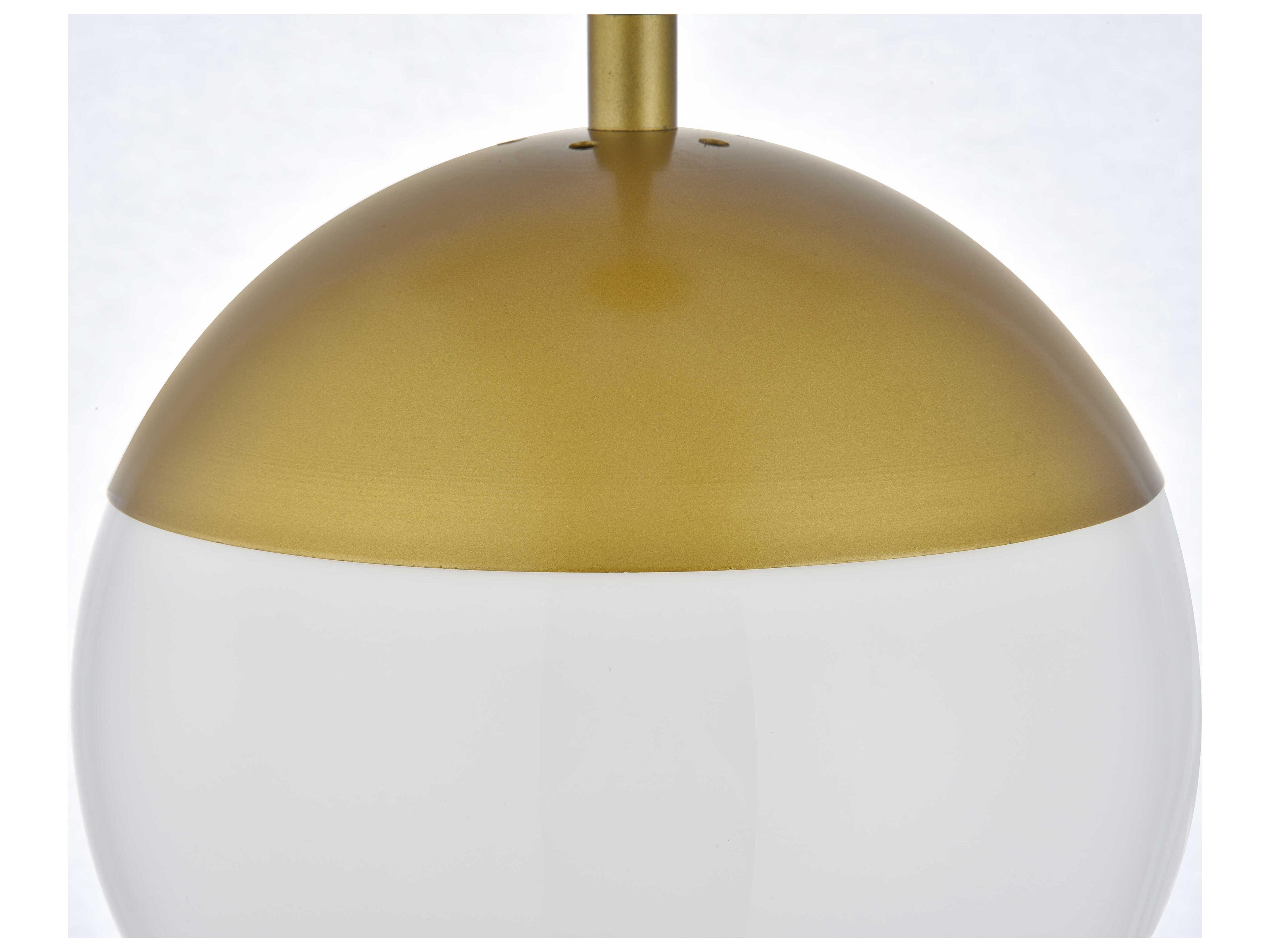 Elegant Lighting Eclipse 1-Light Brass Glass Globe Mini Pendant