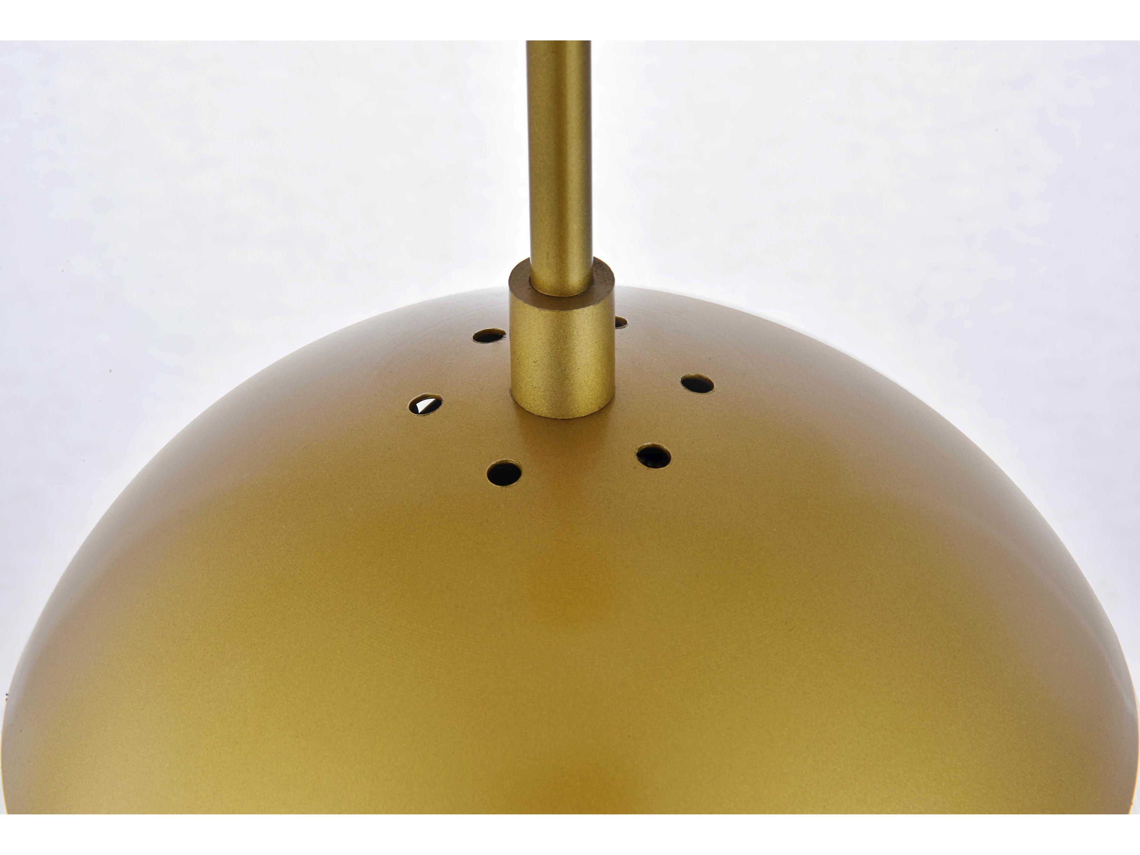 Elegant Lighting Eclipse 1-Light Brass Glass Globe Mini Pendant