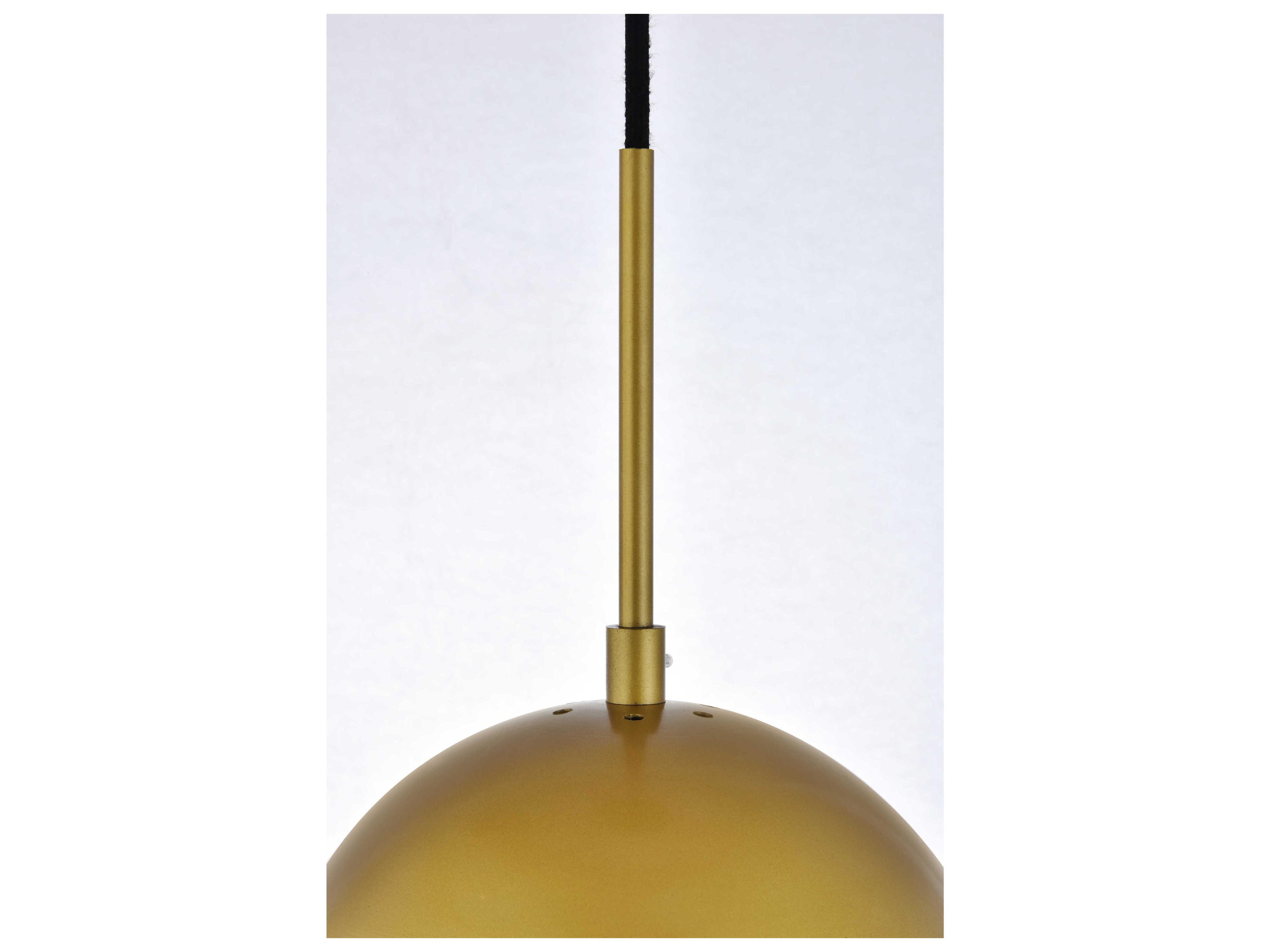 Elegant Lighting Eclipse 1-Light Brass Glass Globe Mini Pendant